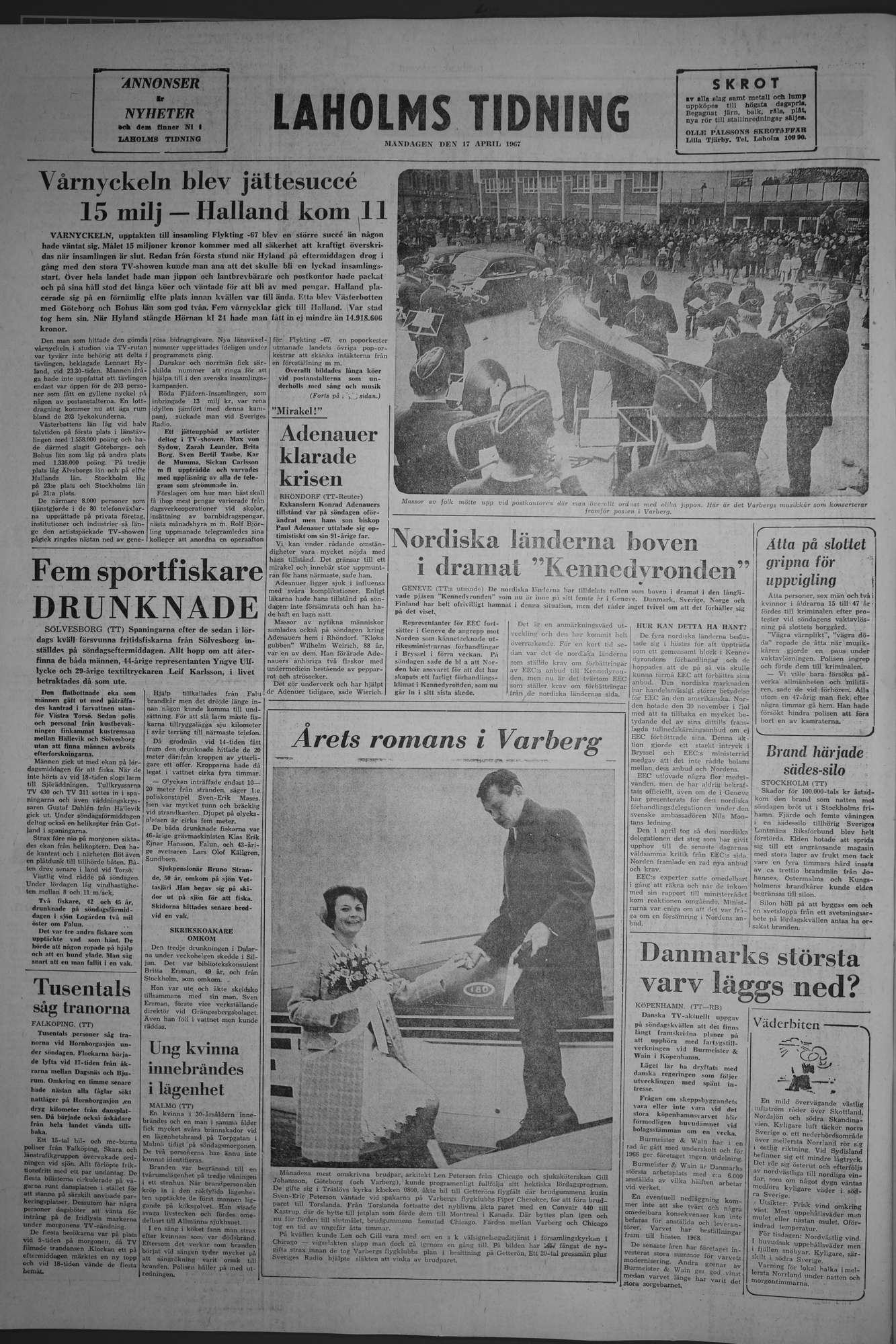Laholms Tidning Måndag 17 april 1967, sida 8