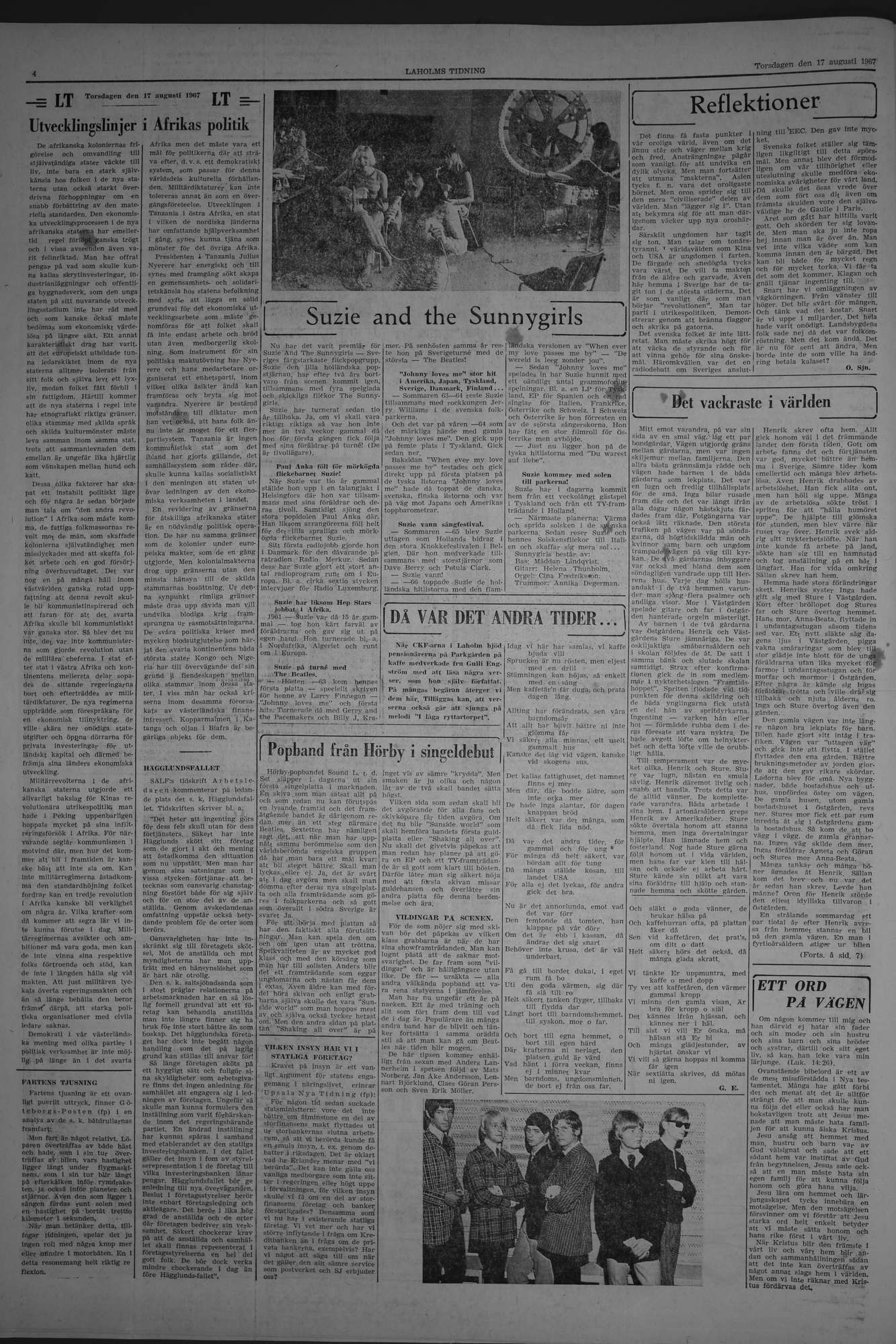 Laholms Tidning Torsdag 17 augusti 1967, sida 4