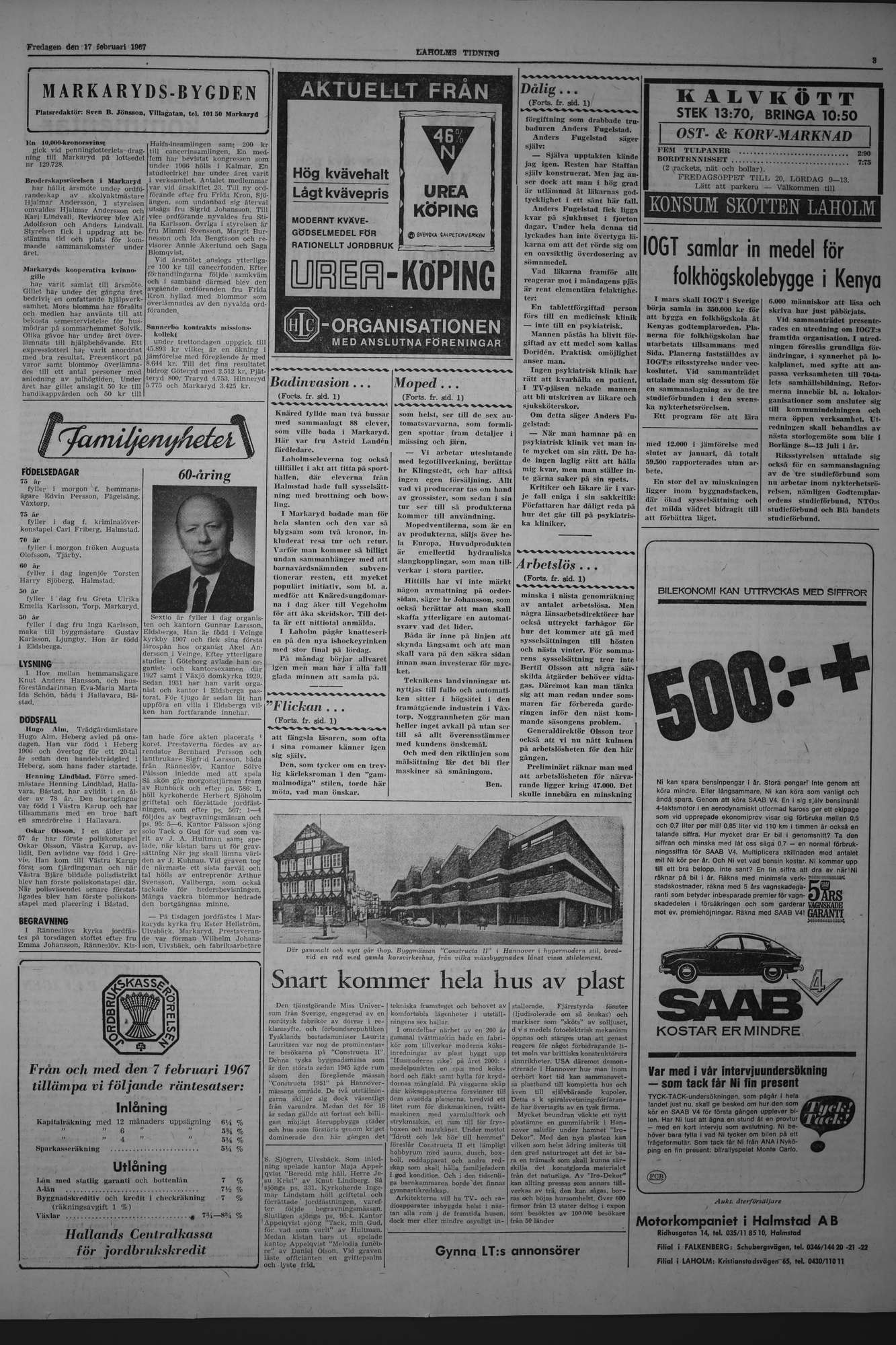 Laholms Tidning Fredag 17 februari 1967, sida 3