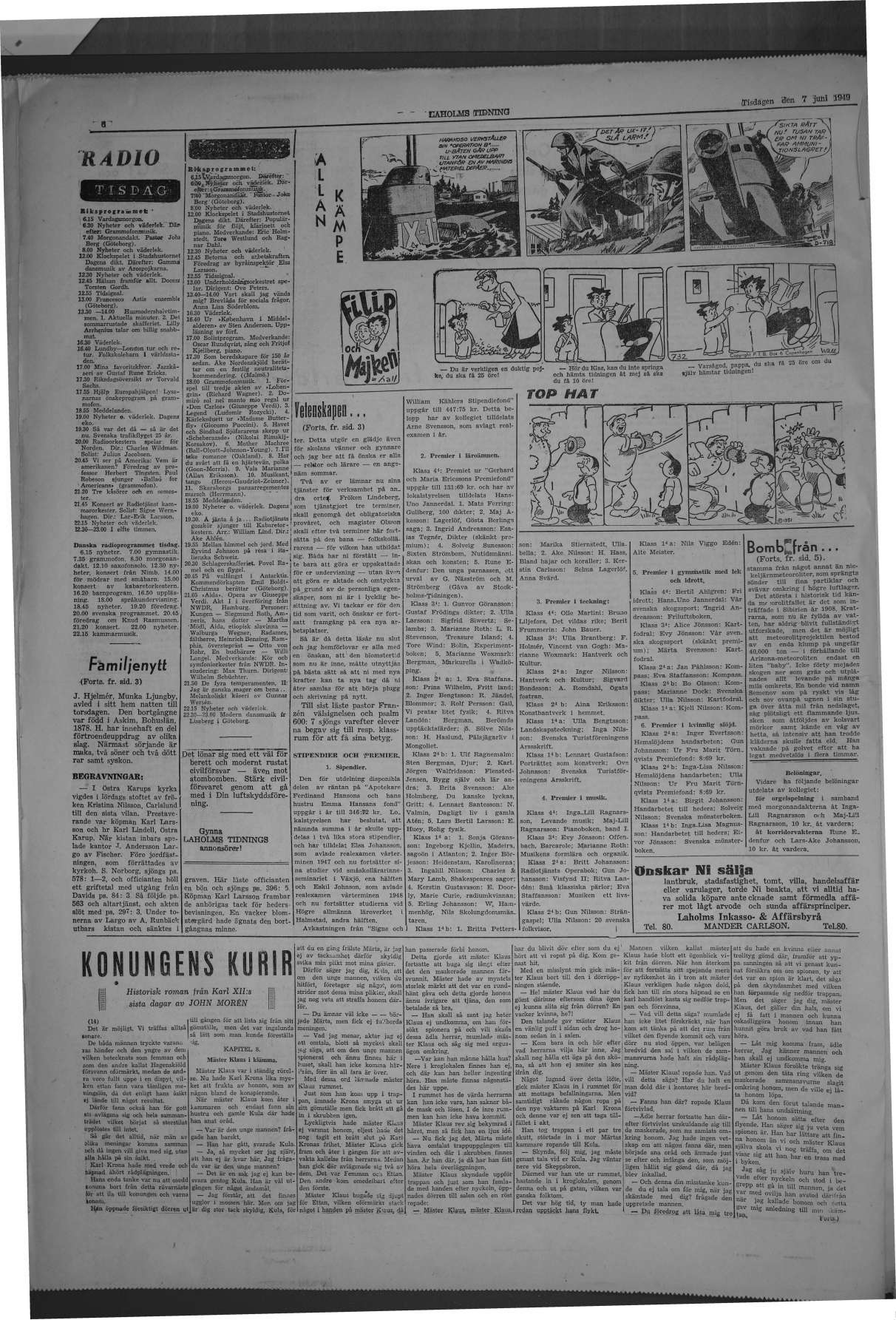 Laholms Tidning Tisdag 7 juni 1949, sida 6