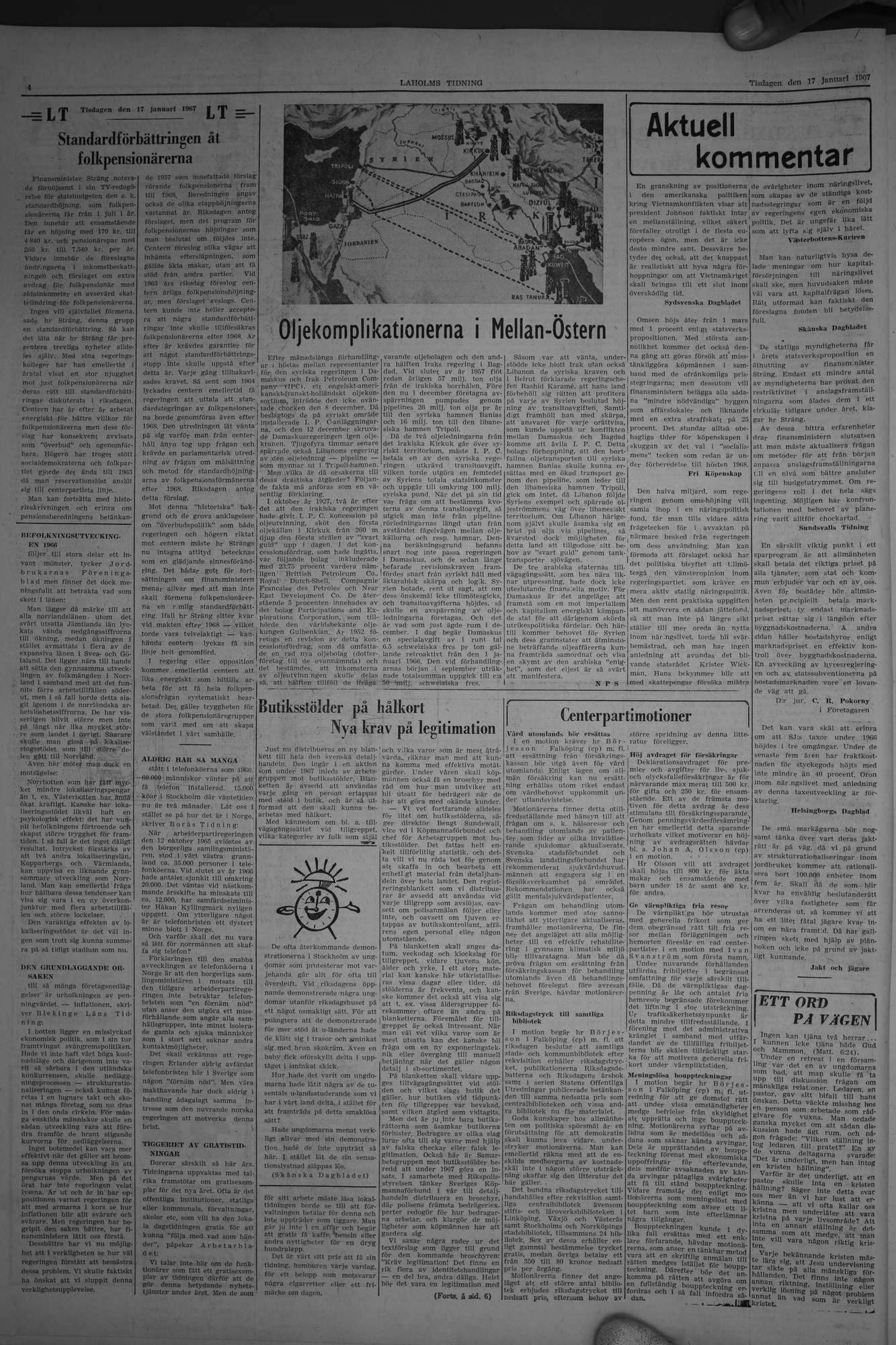 Laholms Tidning Tisdag 17 januari 1967, sida 4