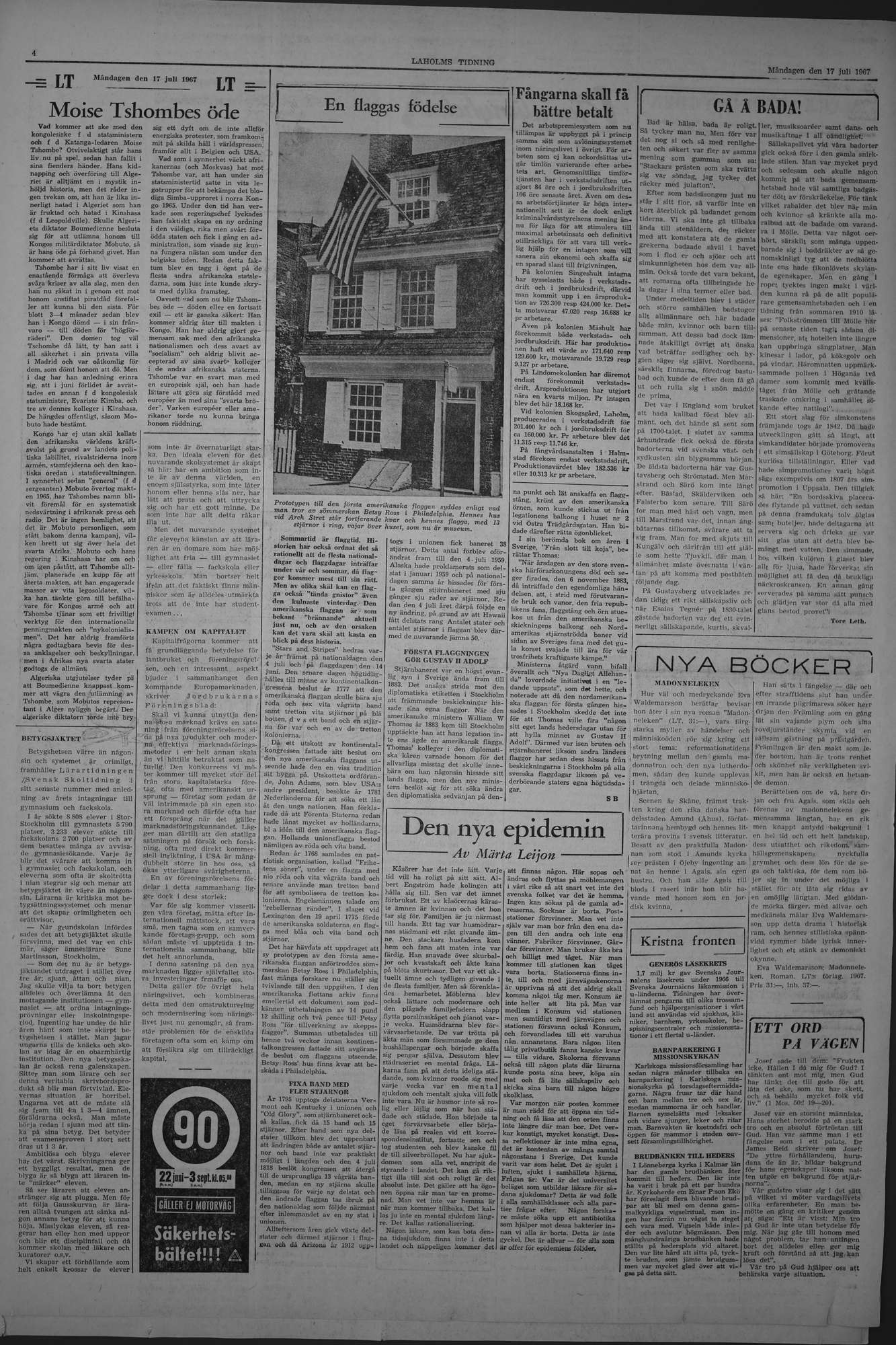 Laholms Tidning Måndag 17 juli 1967, sida 4