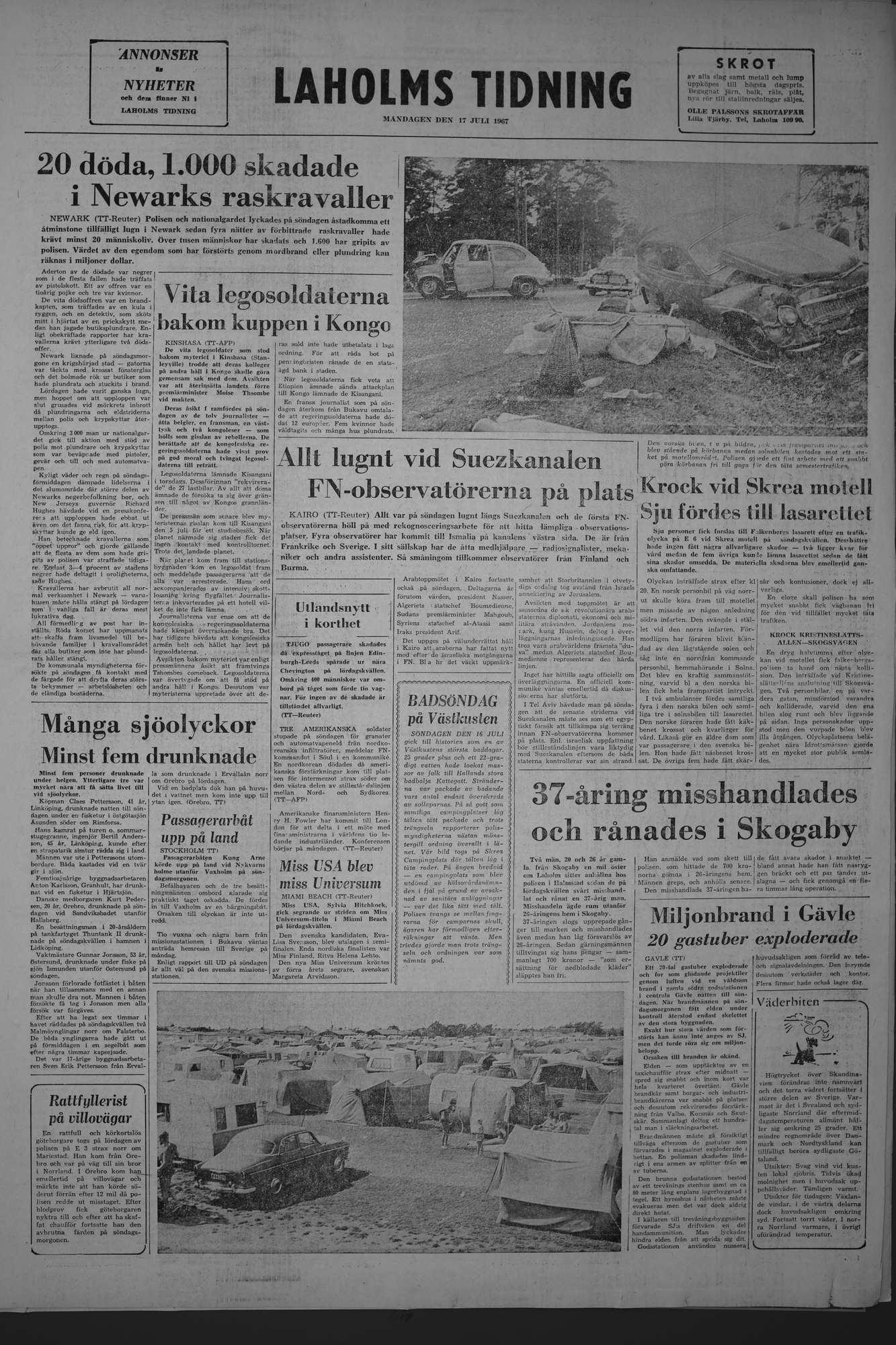Laholms Tidning Måndag 17 juli 1967, sida 8