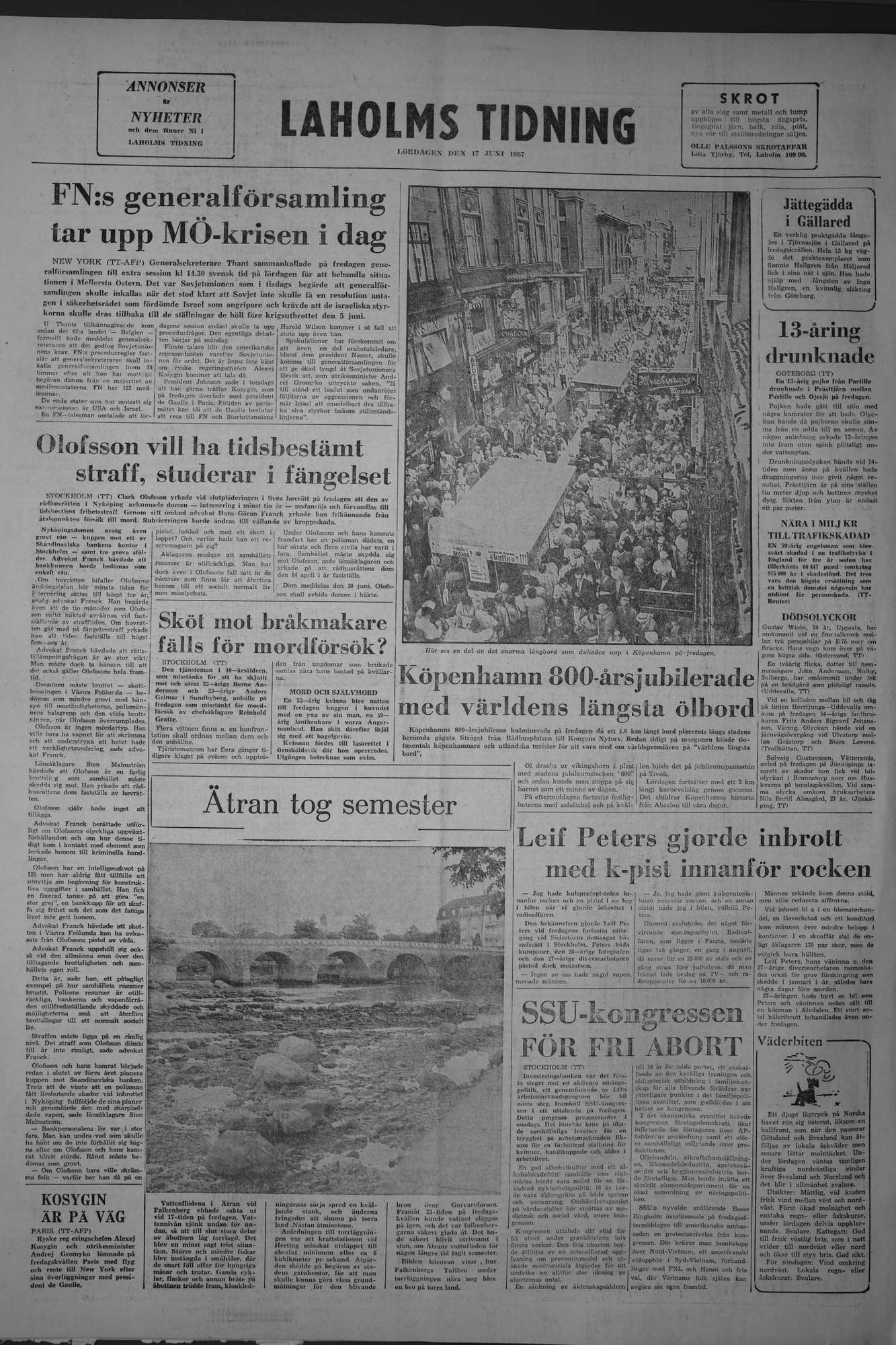 Laholms Tidning Lördag 17 juni 1967, sida 8