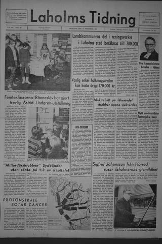 Förstasidan, Fredag 17 november 1967