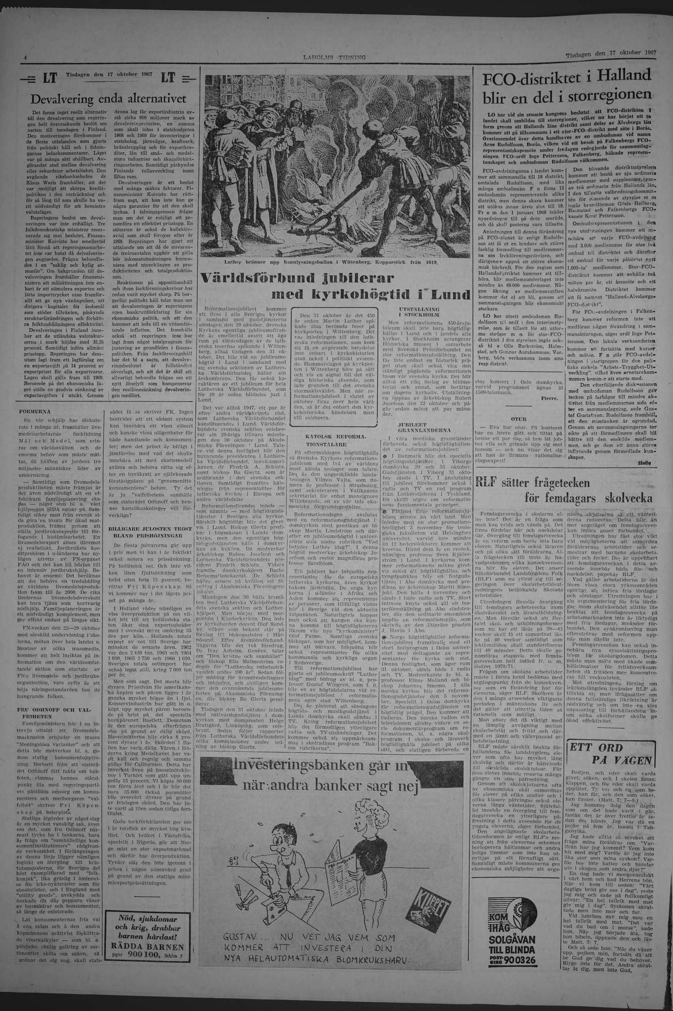 Laholms Tidning Tisdag 17 oktober 1967, sida 4