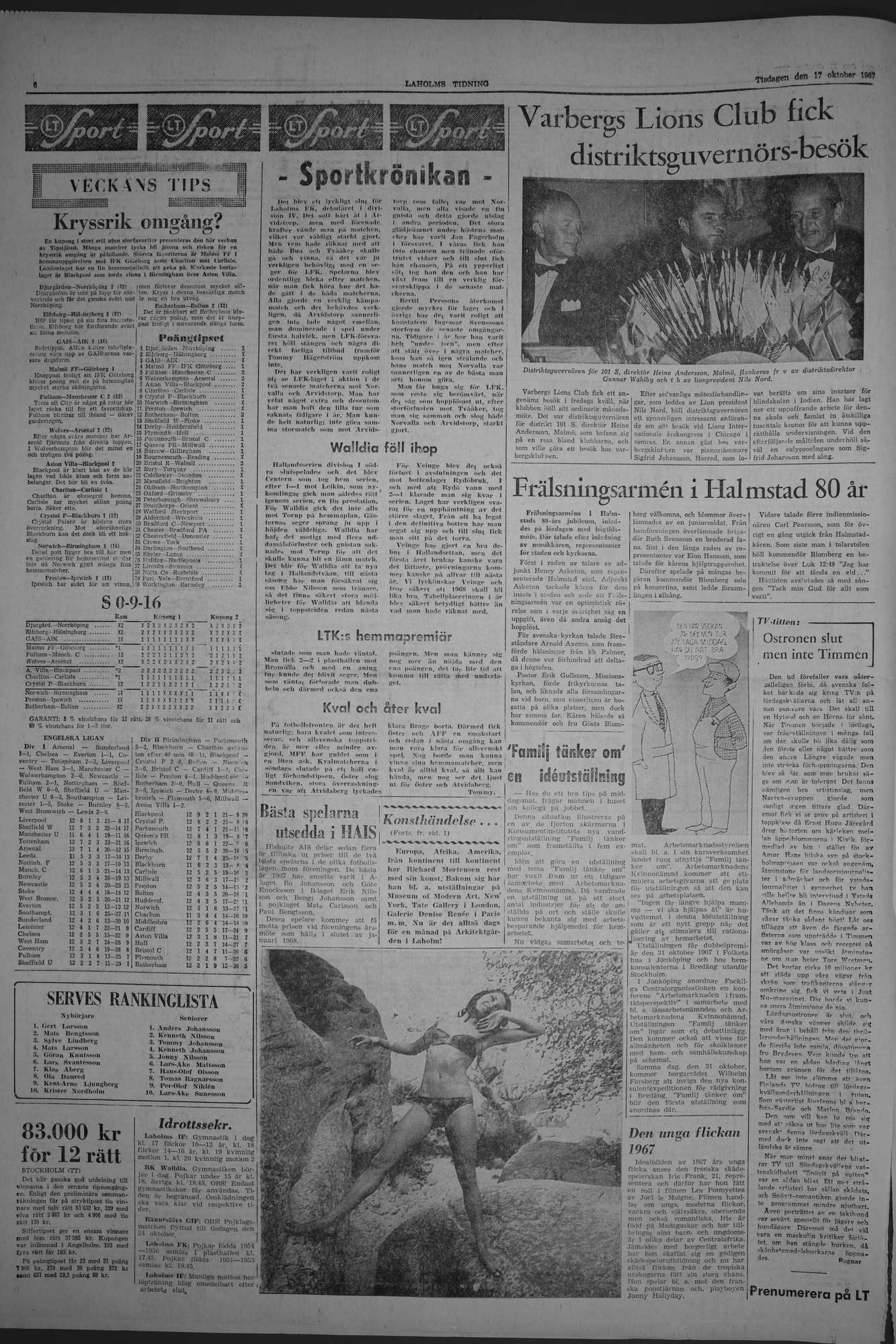 Laholms Tidning Tisdag 17 oktober 1967, sida 6