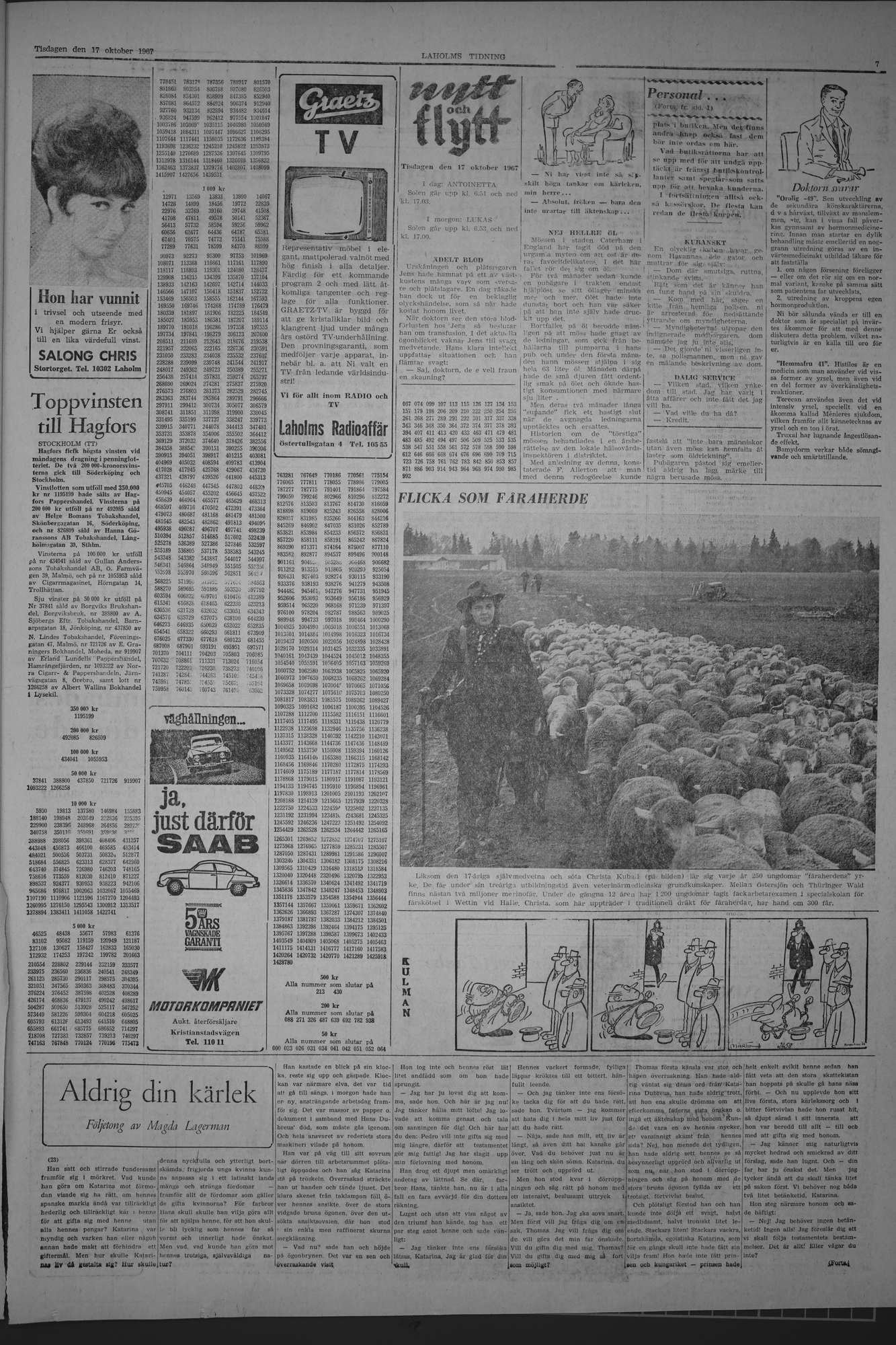 Laholms Tidning Tisdag 17 oktober 1967, sida 7