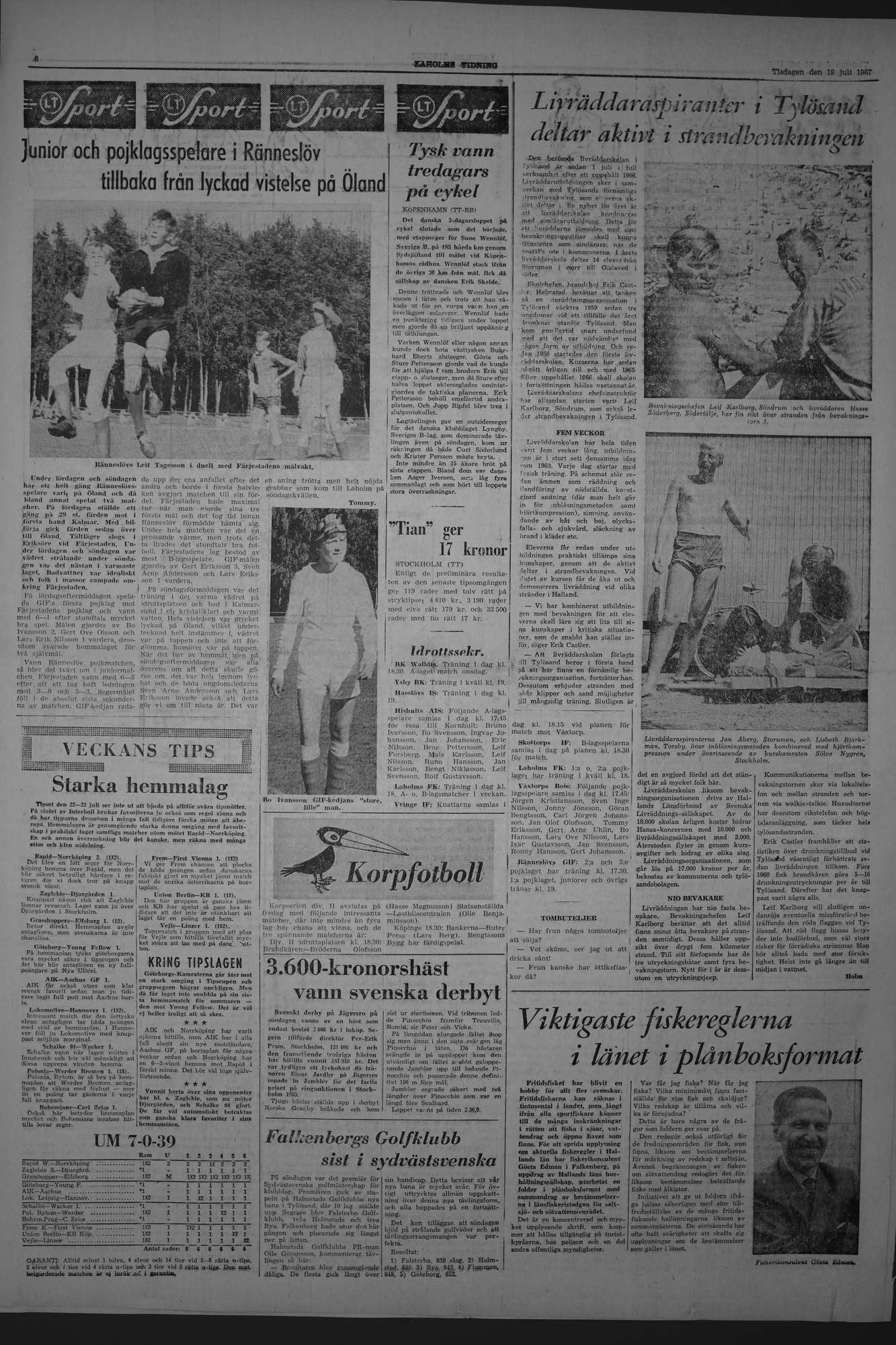 Laholms Tidning Tisdag 18 juli 1967, sida 6