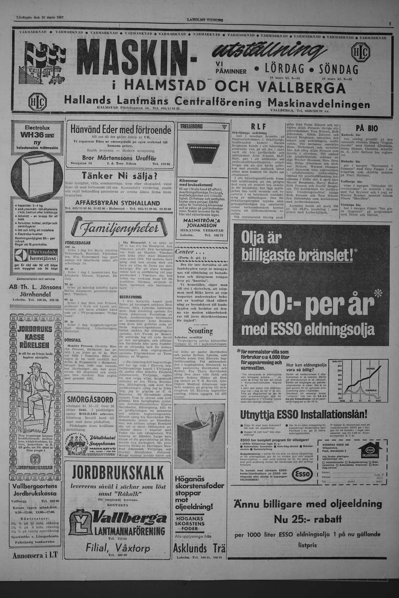Laholms Tidning Lördag 18 mars 1967, sida 3