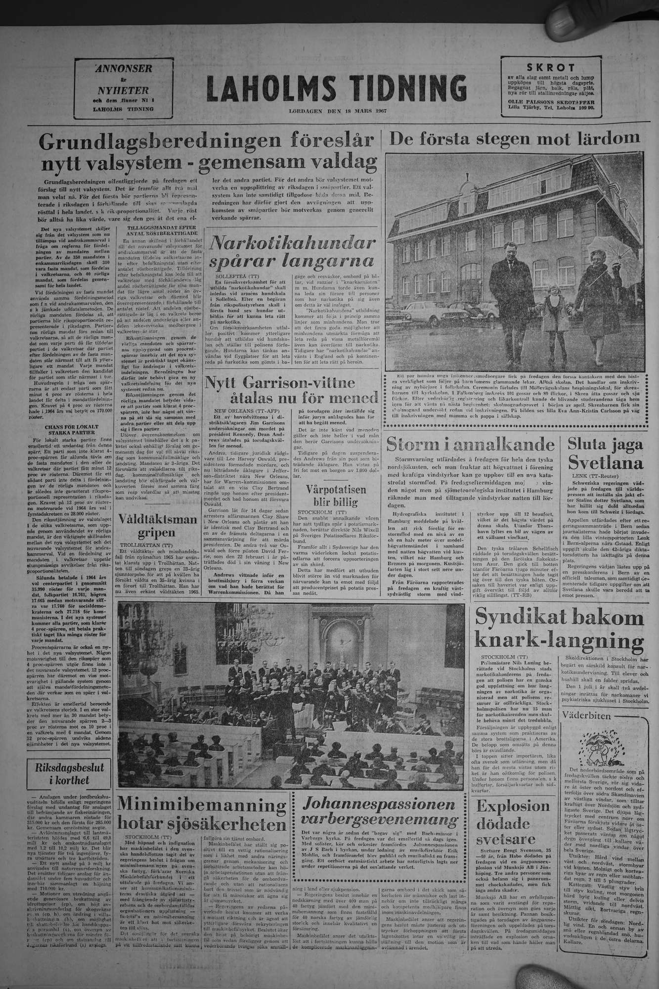 Laholms Tidning Lördag 18 mars 1967, sida 8