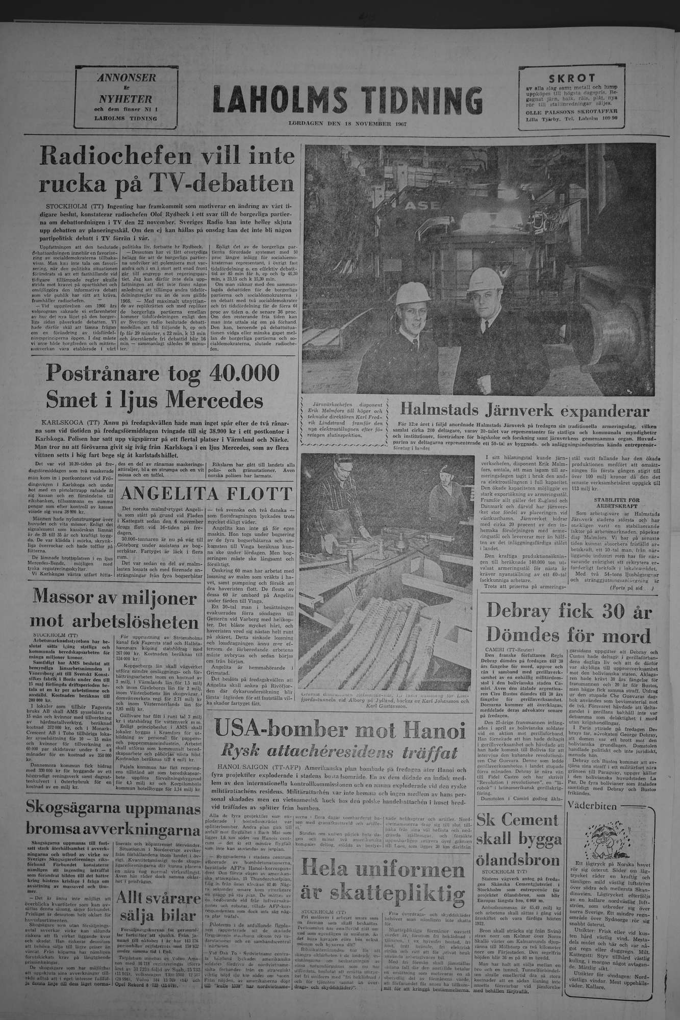 Laholms Tidning Lördag 18 november 1967, sida 8