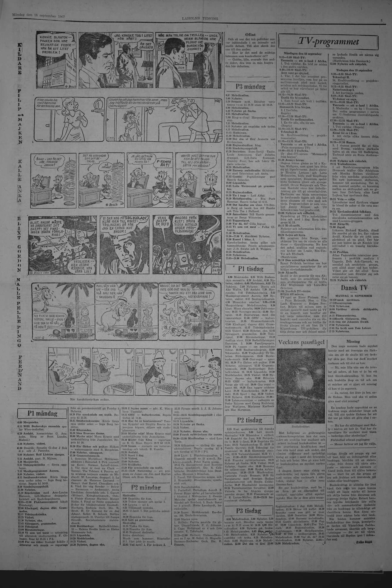 Laholms Tidning Måndag 18 september 1967, sida 5