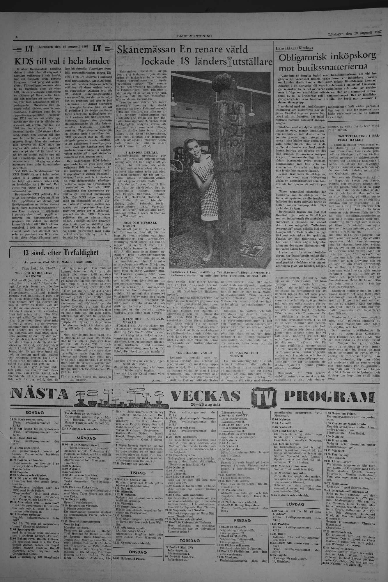 Laholms Tidning Lördag 19 augusti 1967, sida 4