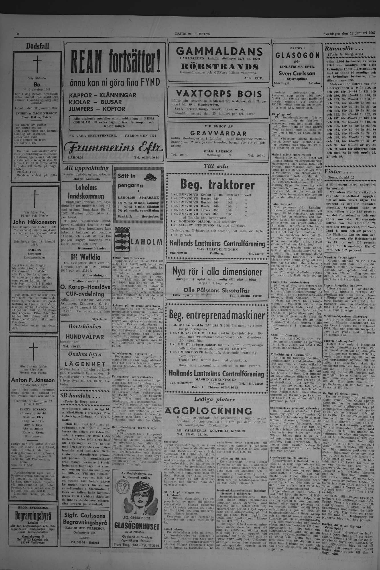Laholms Tidning Torsdag 19 januari 1967, sida 2