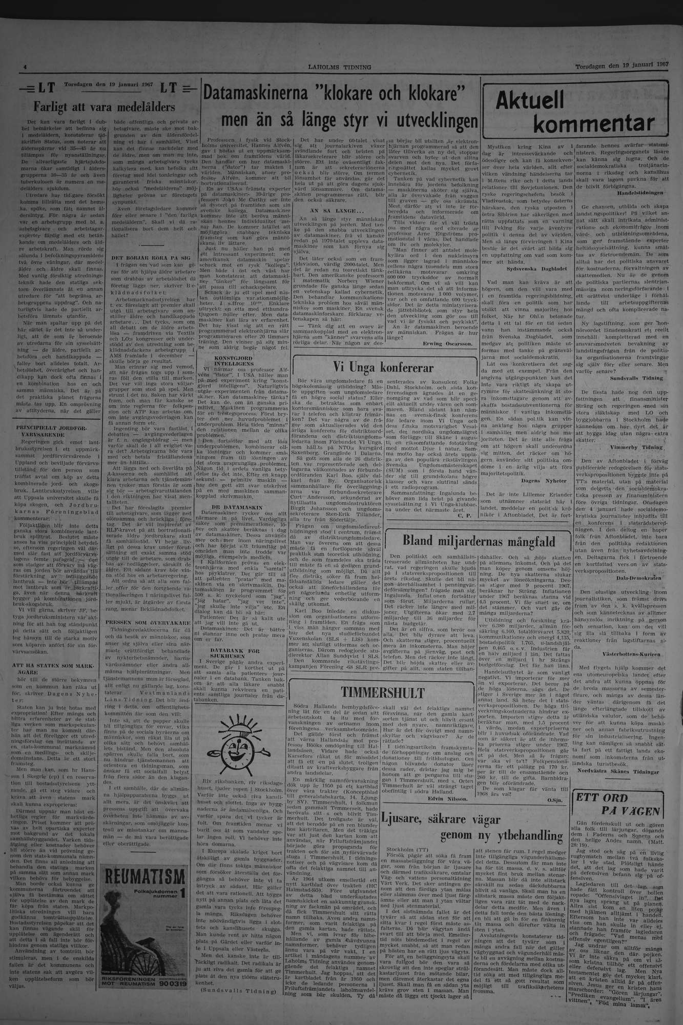 Laholms Tidning Torsdag 19 januari 1967, sida 4