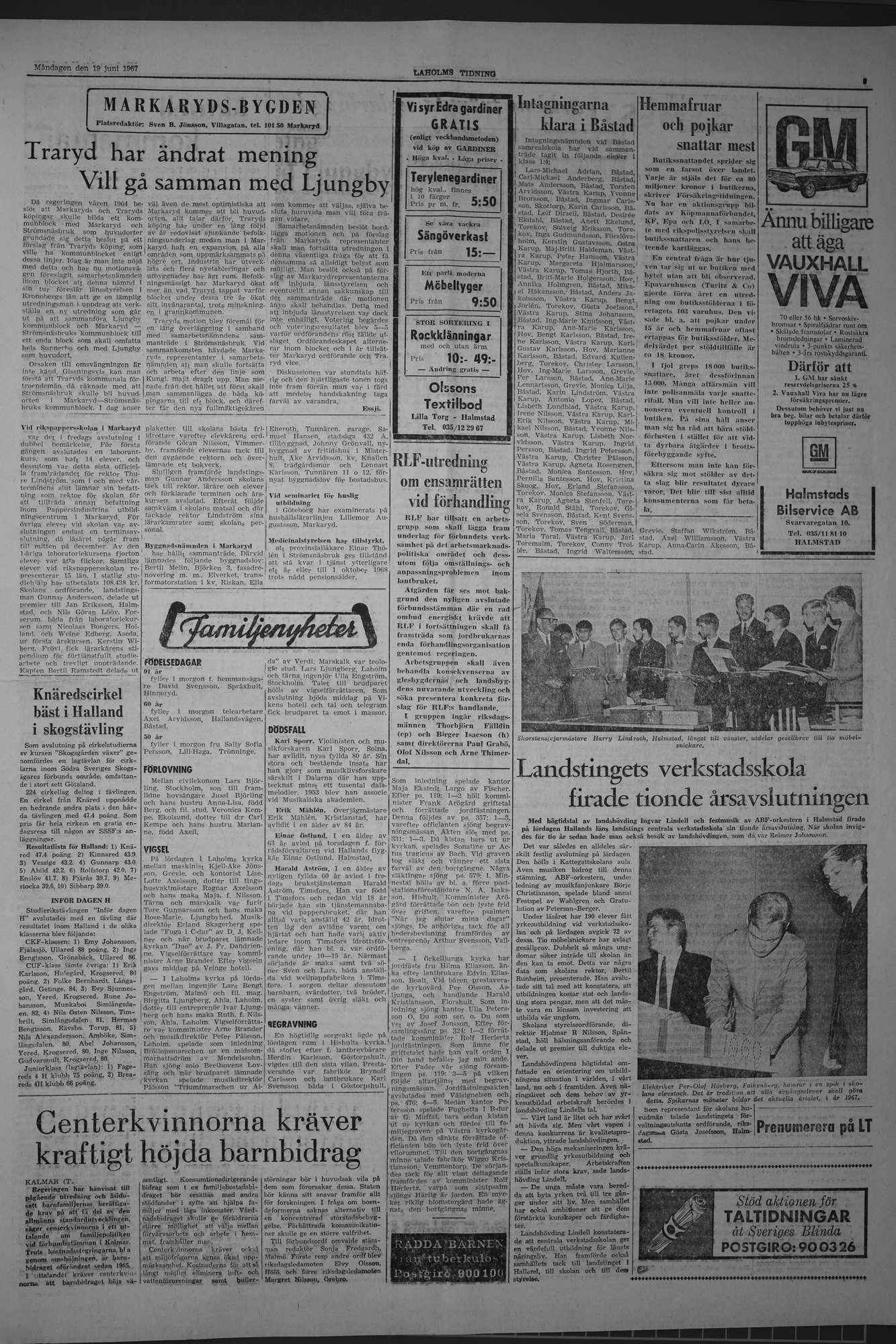 Laholms Tidning Måndag 19 juni 1967, sida 3
