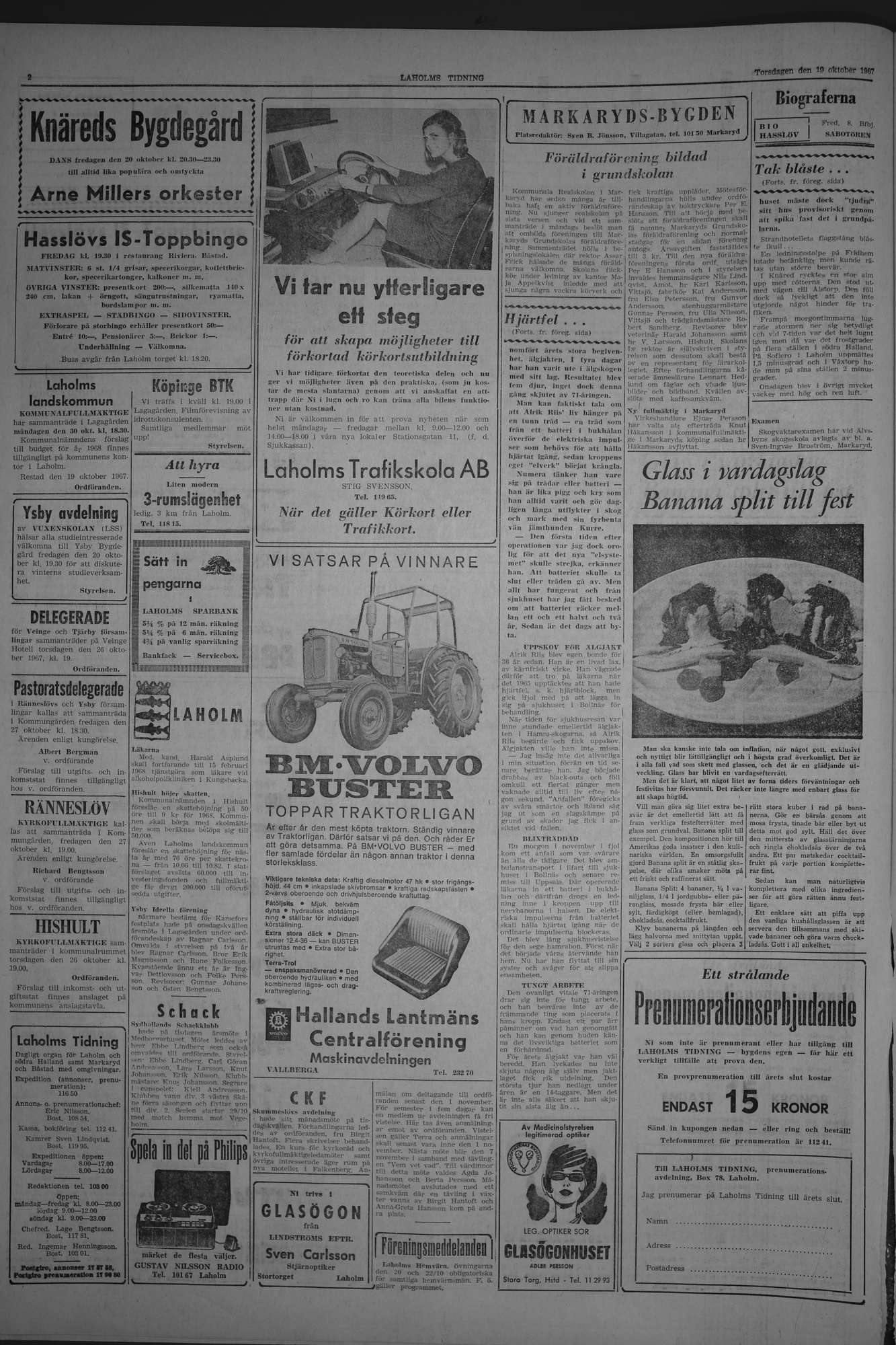 Laholms Tidning Torsdag 19 oktober 1967, sida 2