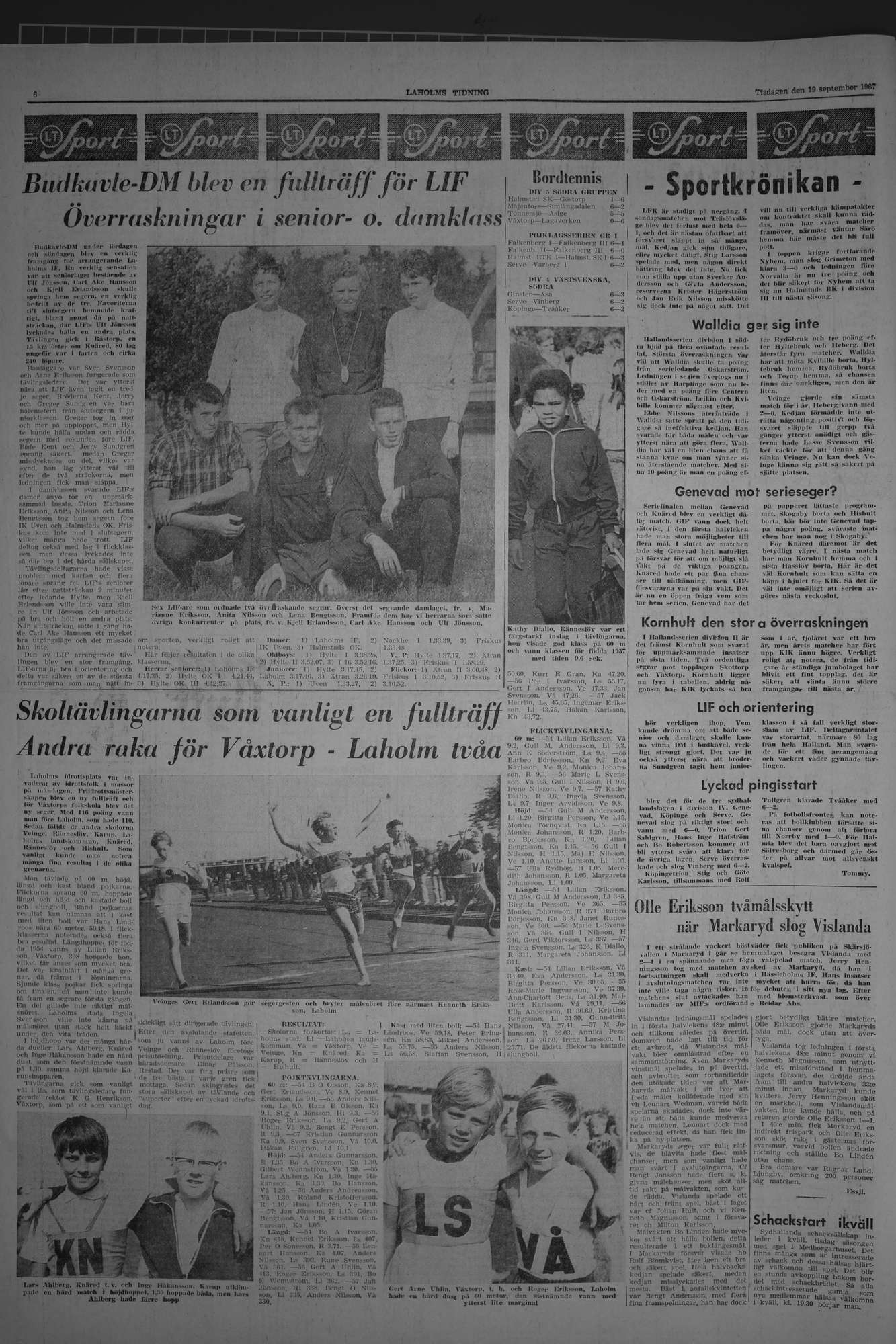 Laholms Tidning Tisdag 19 september 1967, sida 6