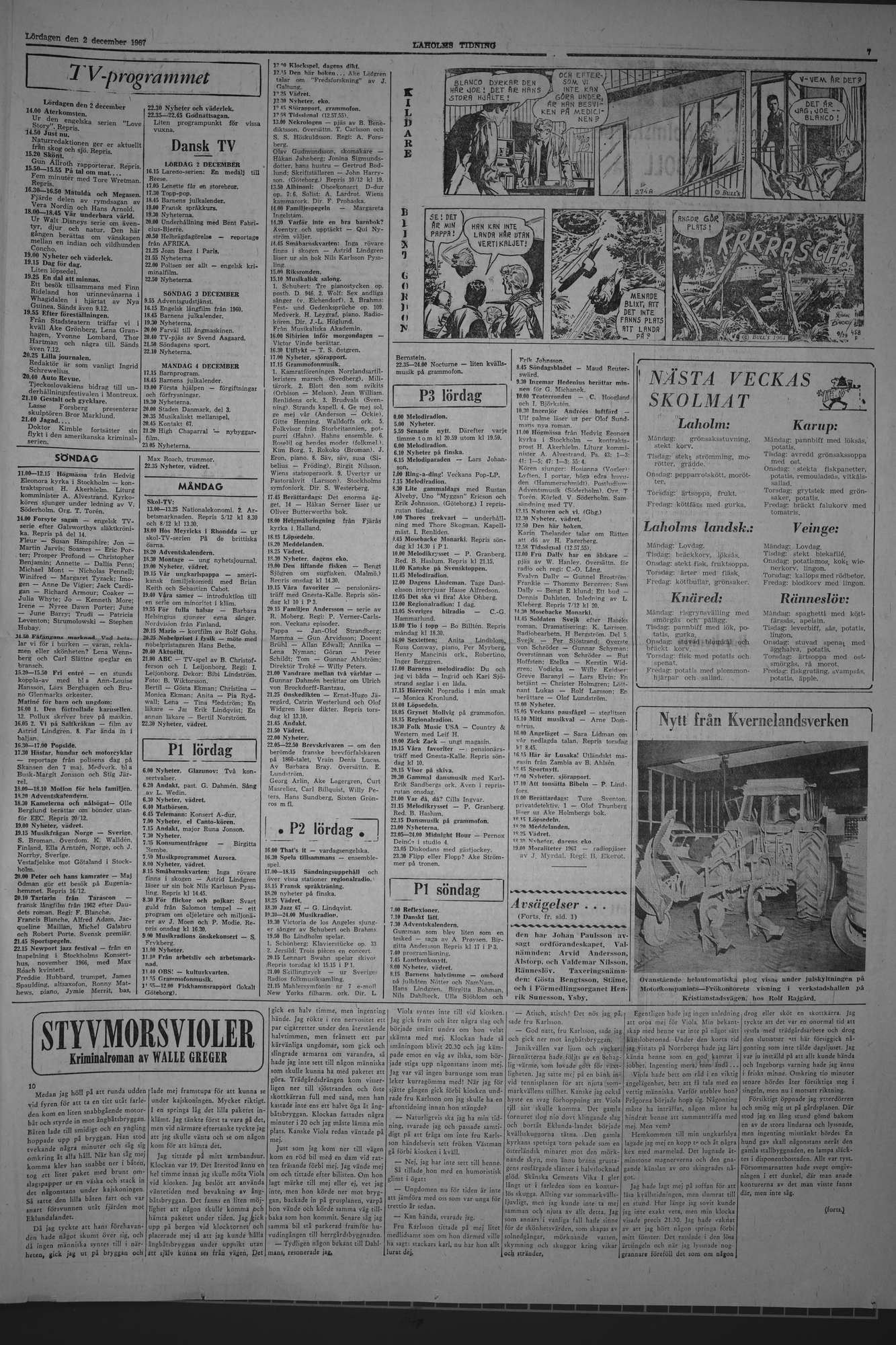 Laholms Tidning Lördag 2 december 1967, sida 7