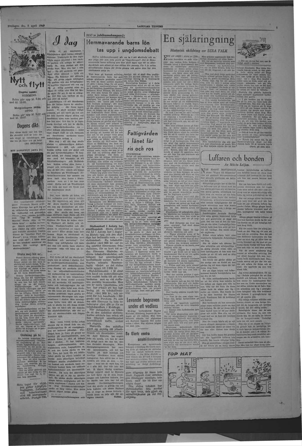 Laholms Tidning Fredag 8 april 1949, sida 7