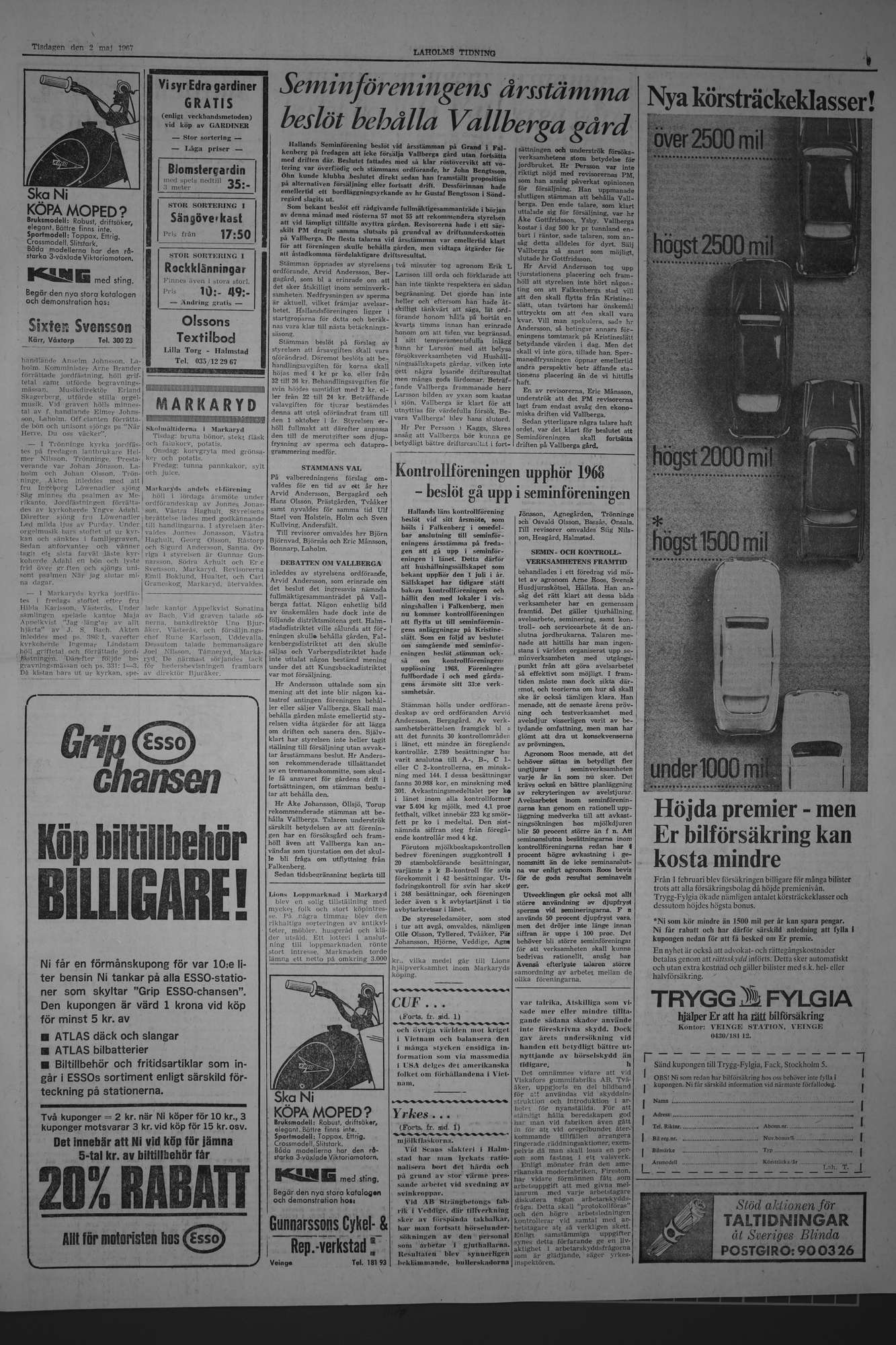 Laholms Tidning Tisdag 2 maj 1967, sida 3