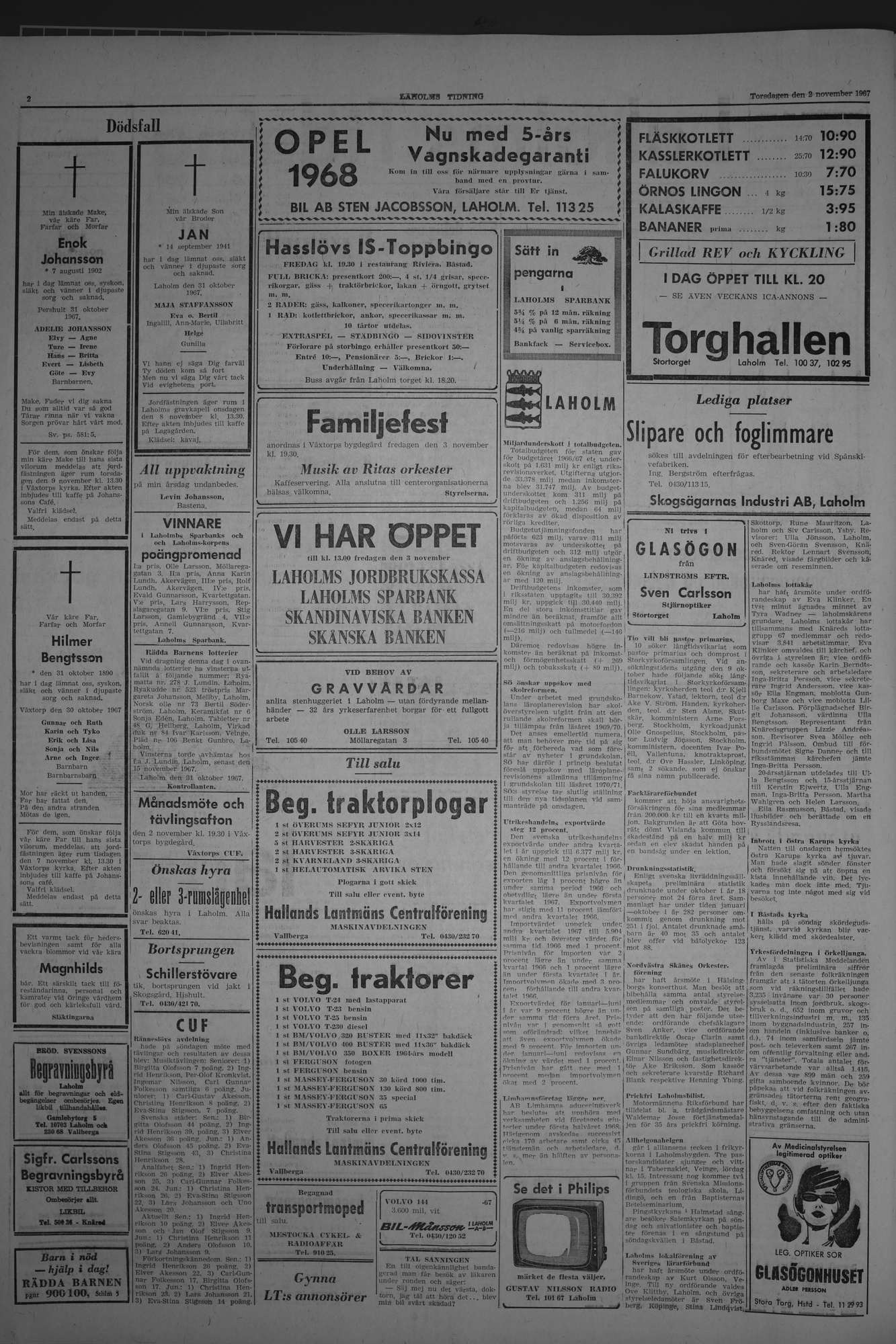 Laholms Tidning Torsdag 2 november 1967, sida 2