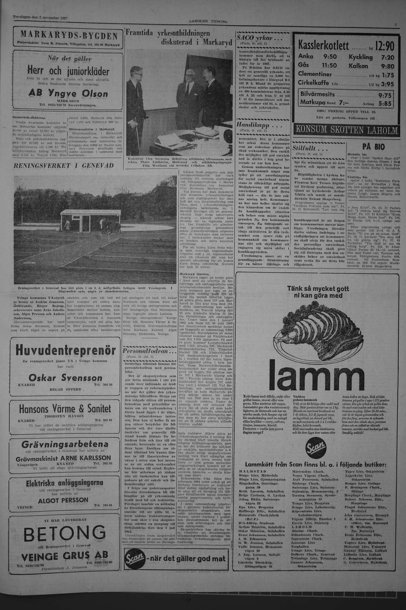 Laholms Tidning Torsdag 2 november 1967, sida 3