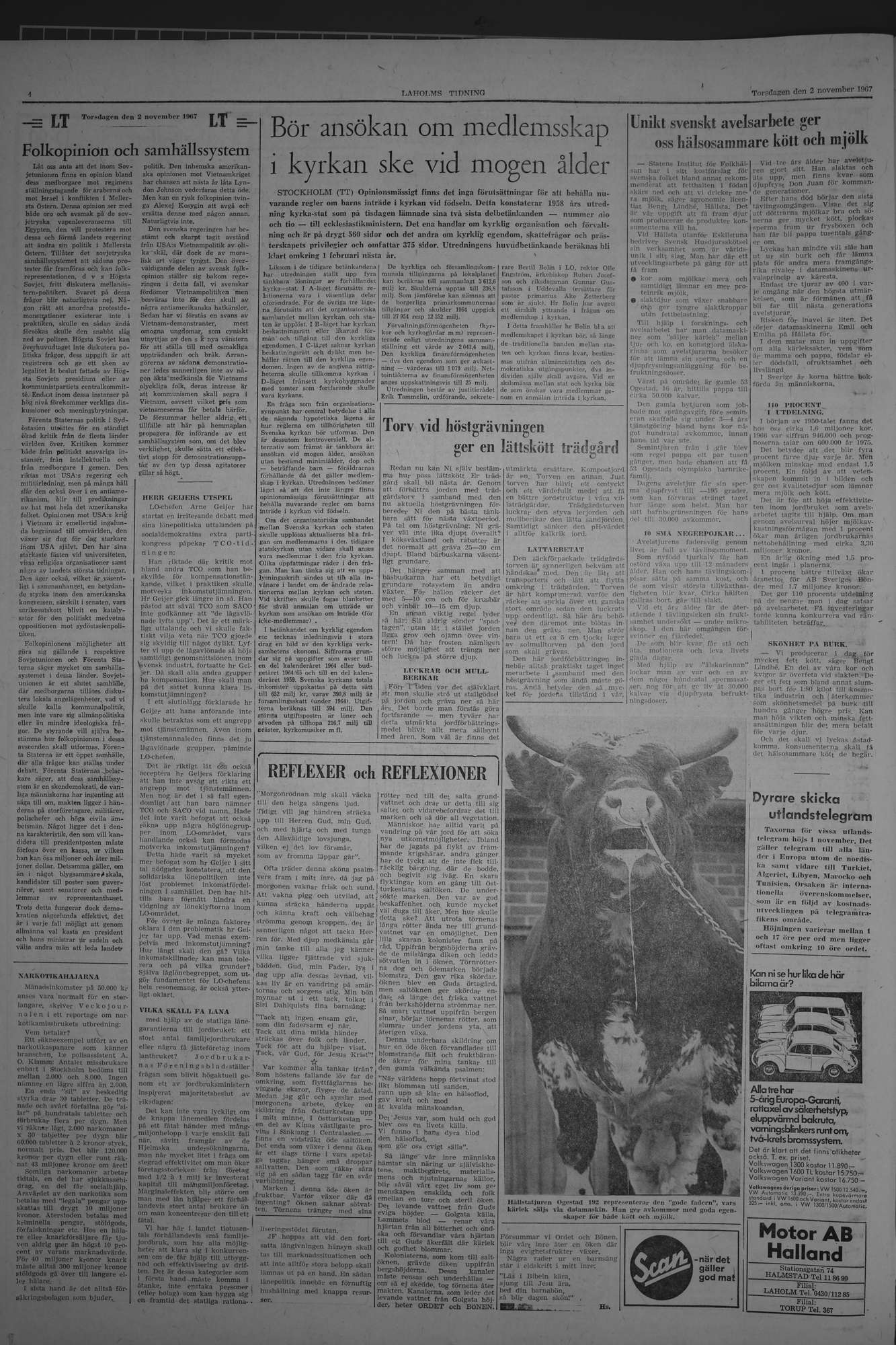 Laholms Tidning Torsdag 2 november 1967, sida 4