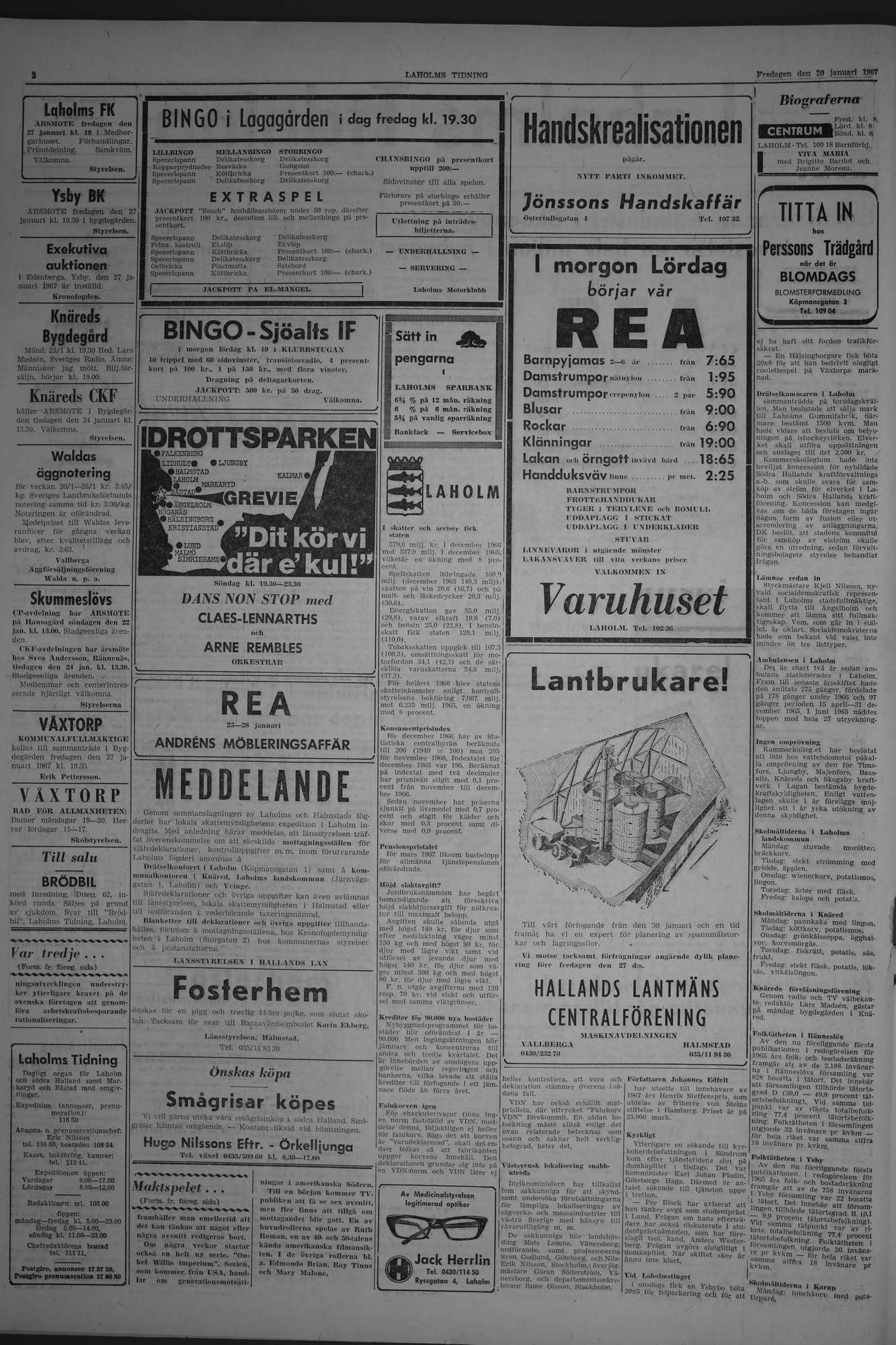Laholms Tidning Fredag 20 januari 1967, sida 2