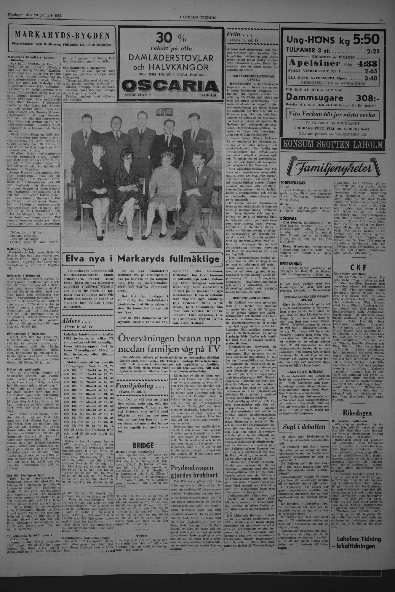 Laholms Tidning Fredag 20 januari 1967, sida 3