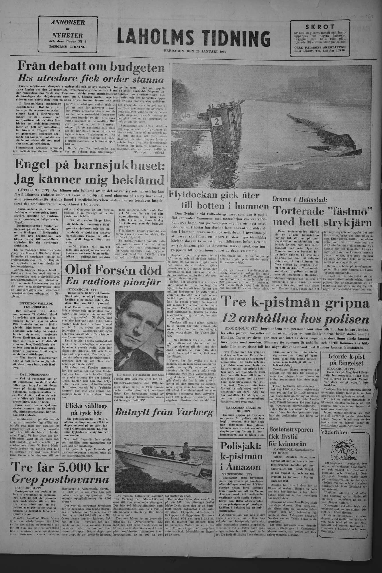Laholms Tidning Fredag 20 januari 1967, sida 8