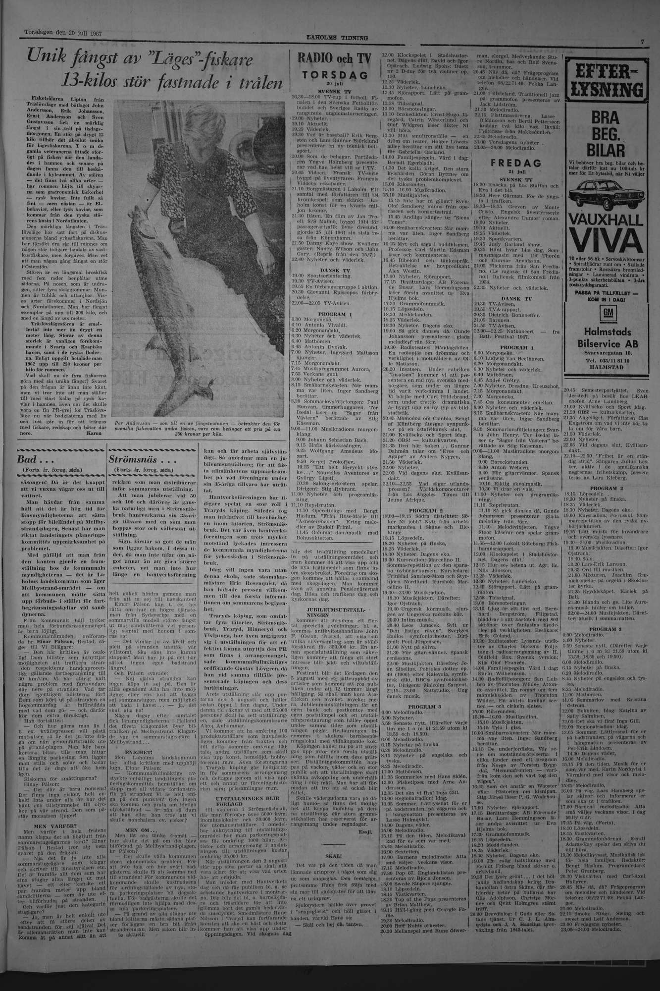 Laholms Tidning Torsdag 20 juli 1967, sida 7