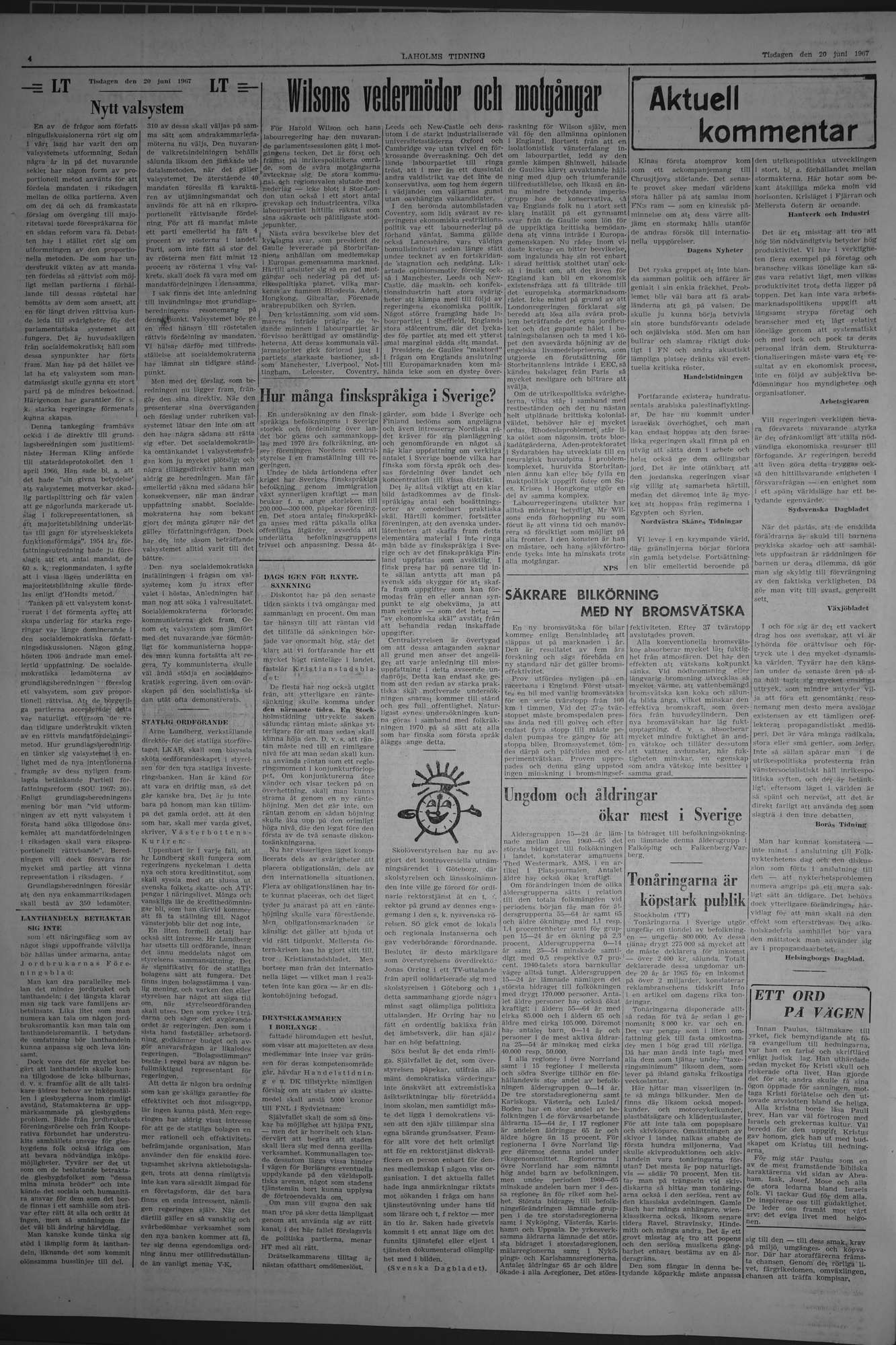 Laholms Tidning Tisdag 20 juni 1967, sida 4
