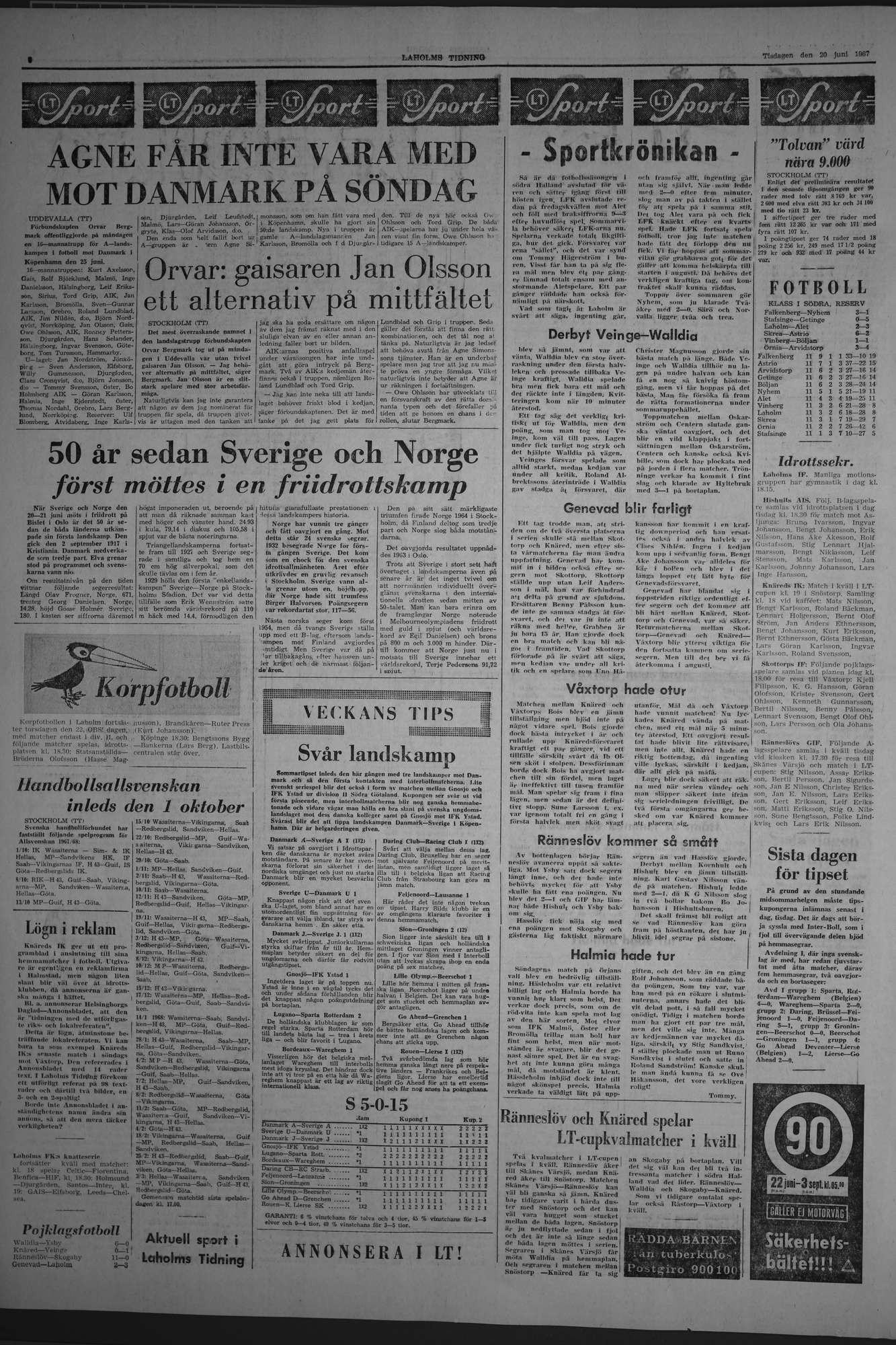 Laholms Tidning Tisdag 20 juni 1967, sida 6