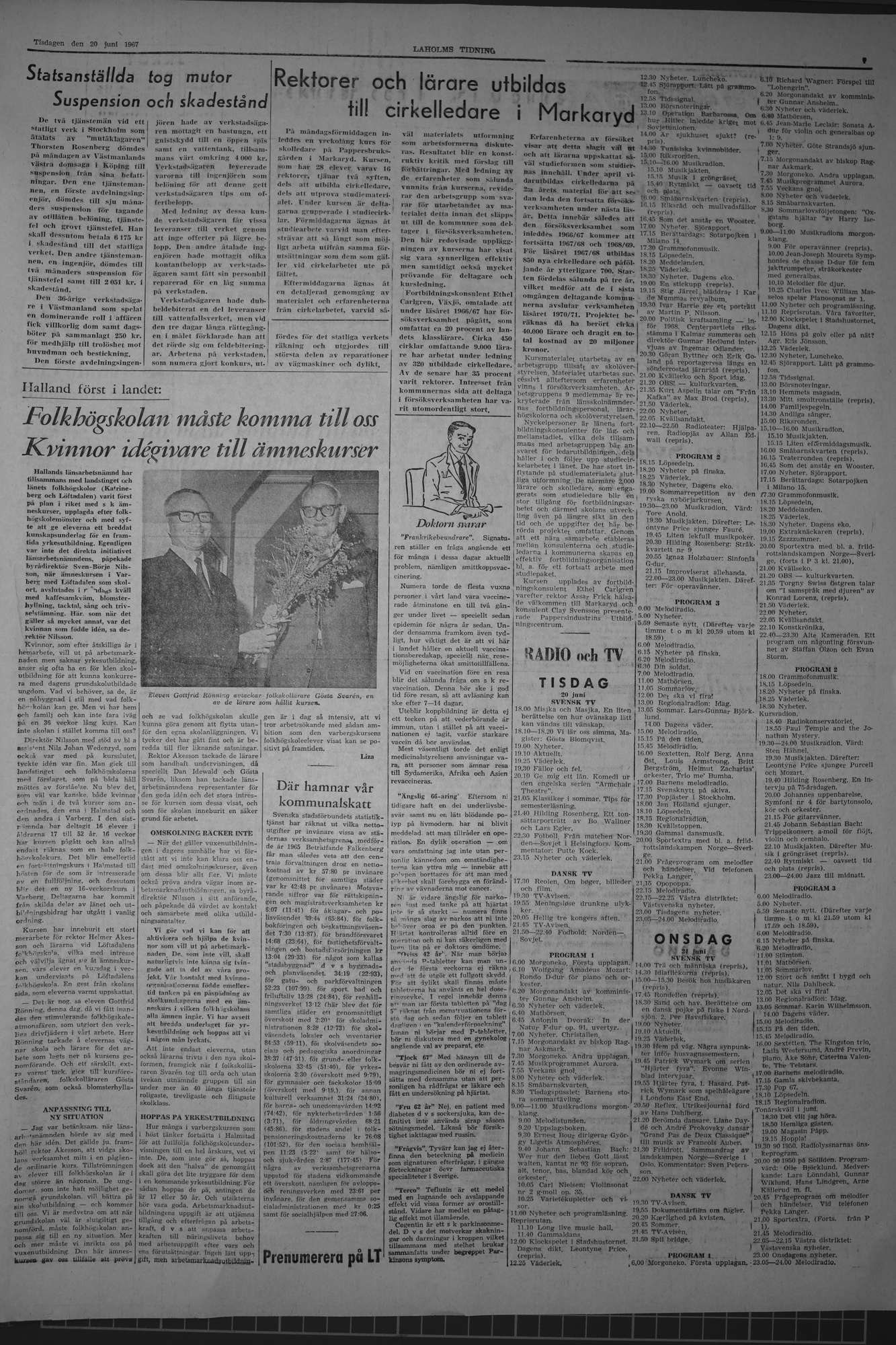 Laholms Tidning Tisdag 20 juni 1967, sida 7