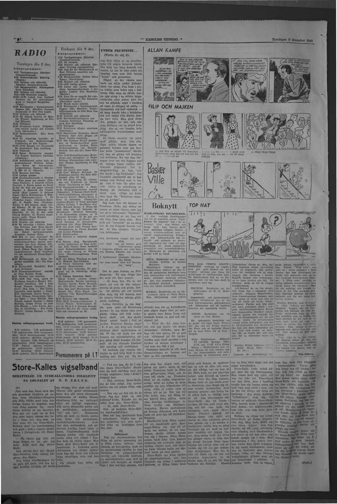Laholms Tidning Torsdag 8 december 1949, sida 8