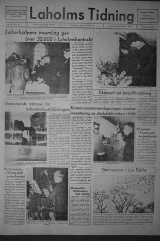 Förstasidan, Måndag 20 mars 1967