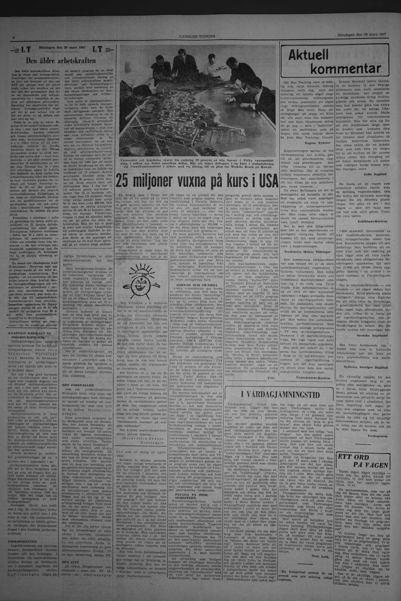 Laholms Tidning Måndag 20 mars 1967, sida 4
