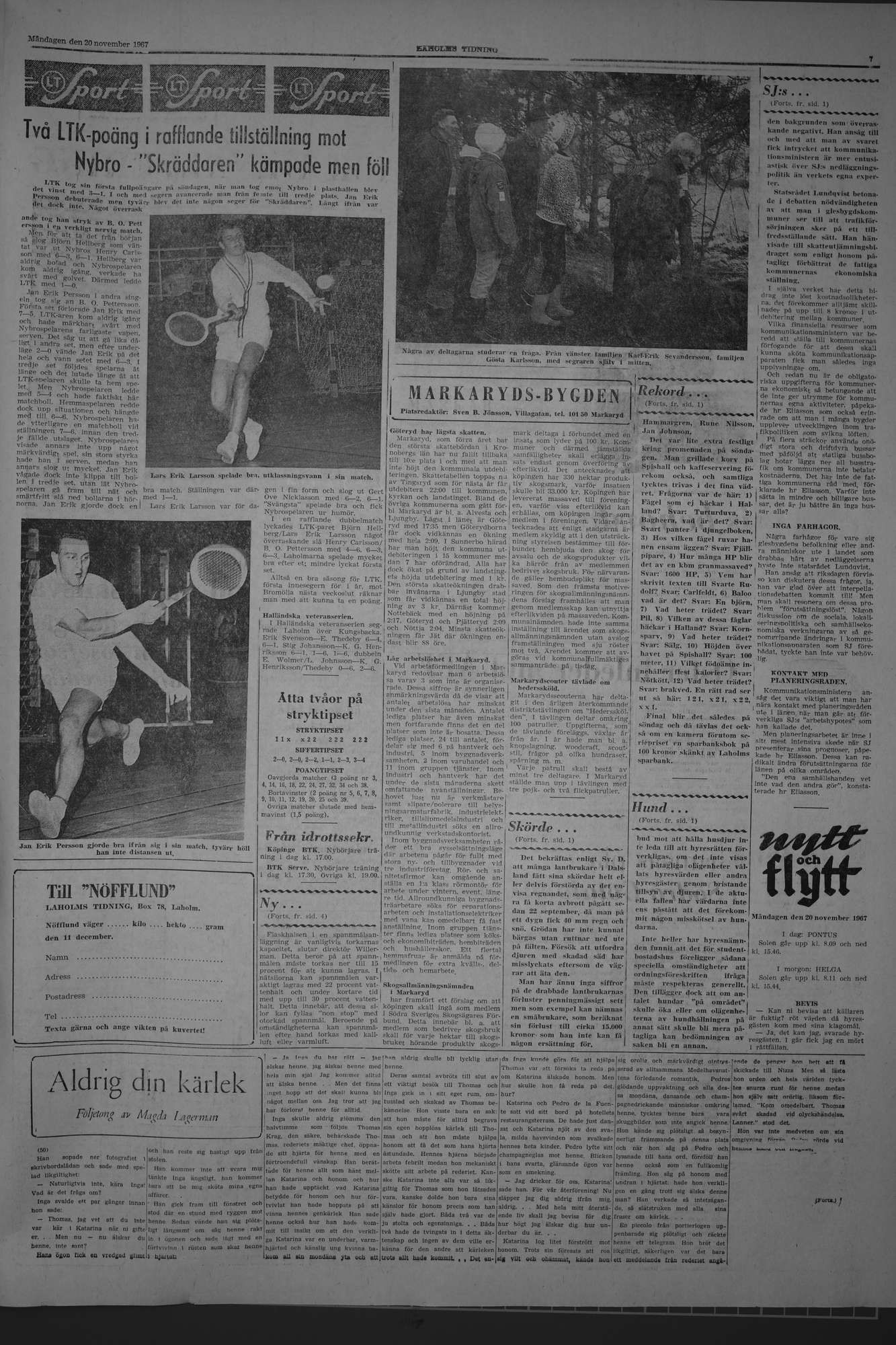 Laholms Tidning Måndag 20 november 1967, sida 7