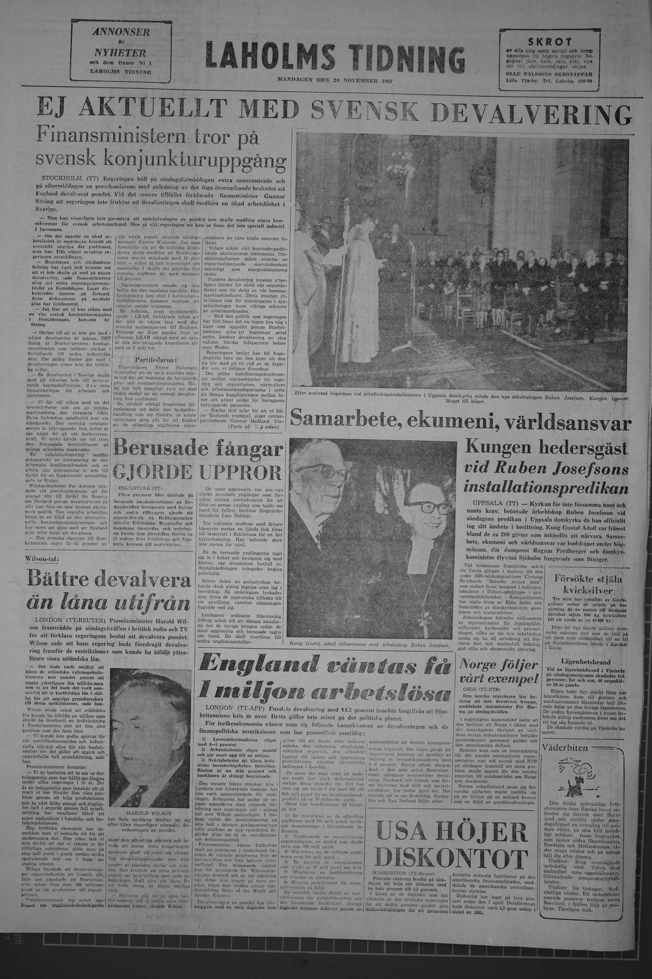 Laholms Tidning Måndag 20 november 1967, sida 8