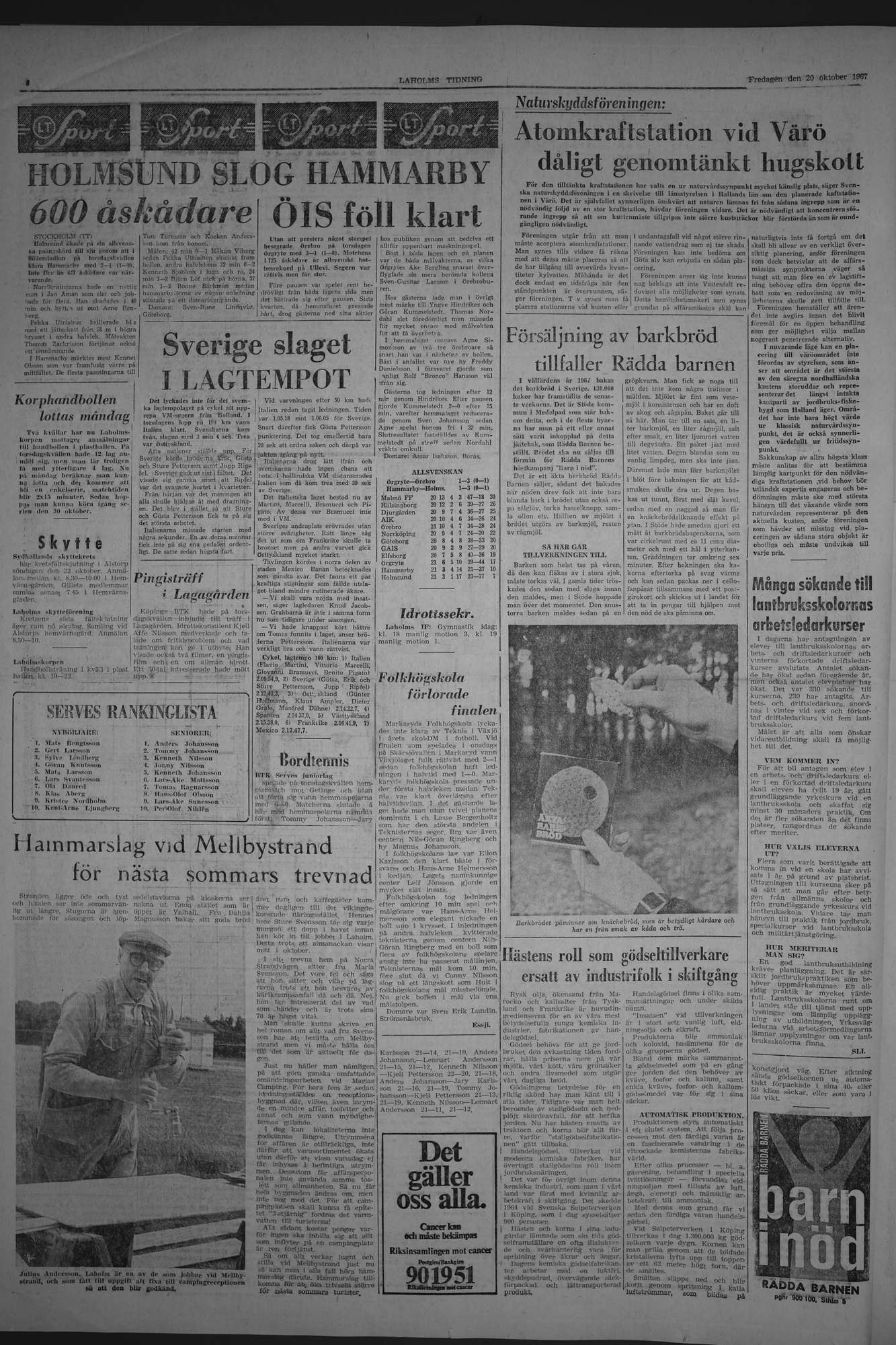 Laholms Tidning Fredag 20 oktober 1967, sida 6