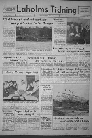 Förstasidan, Fredag 21 april 1967