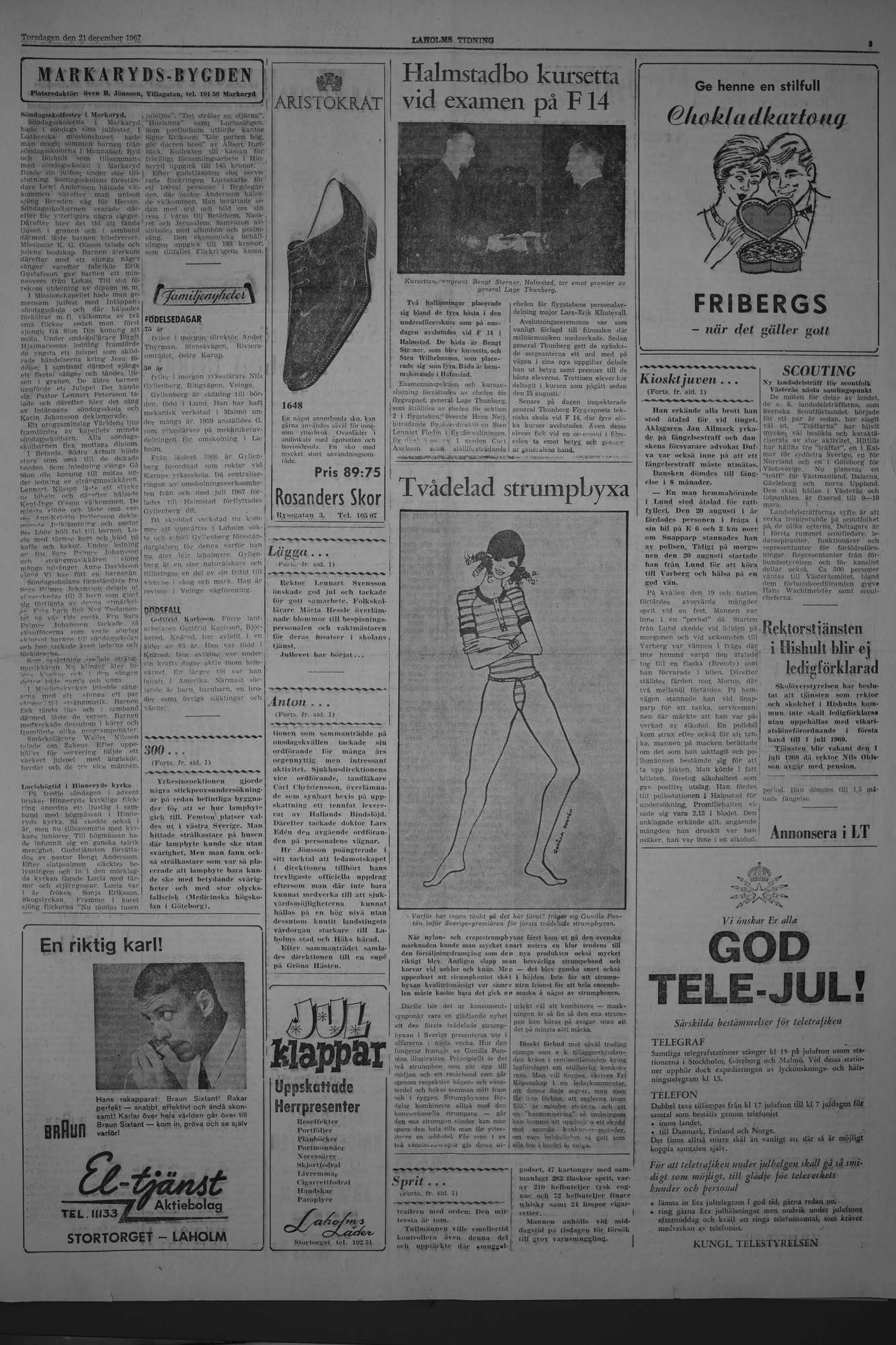 Laholms Tidning Torsdag 21 december 1967, sida 3