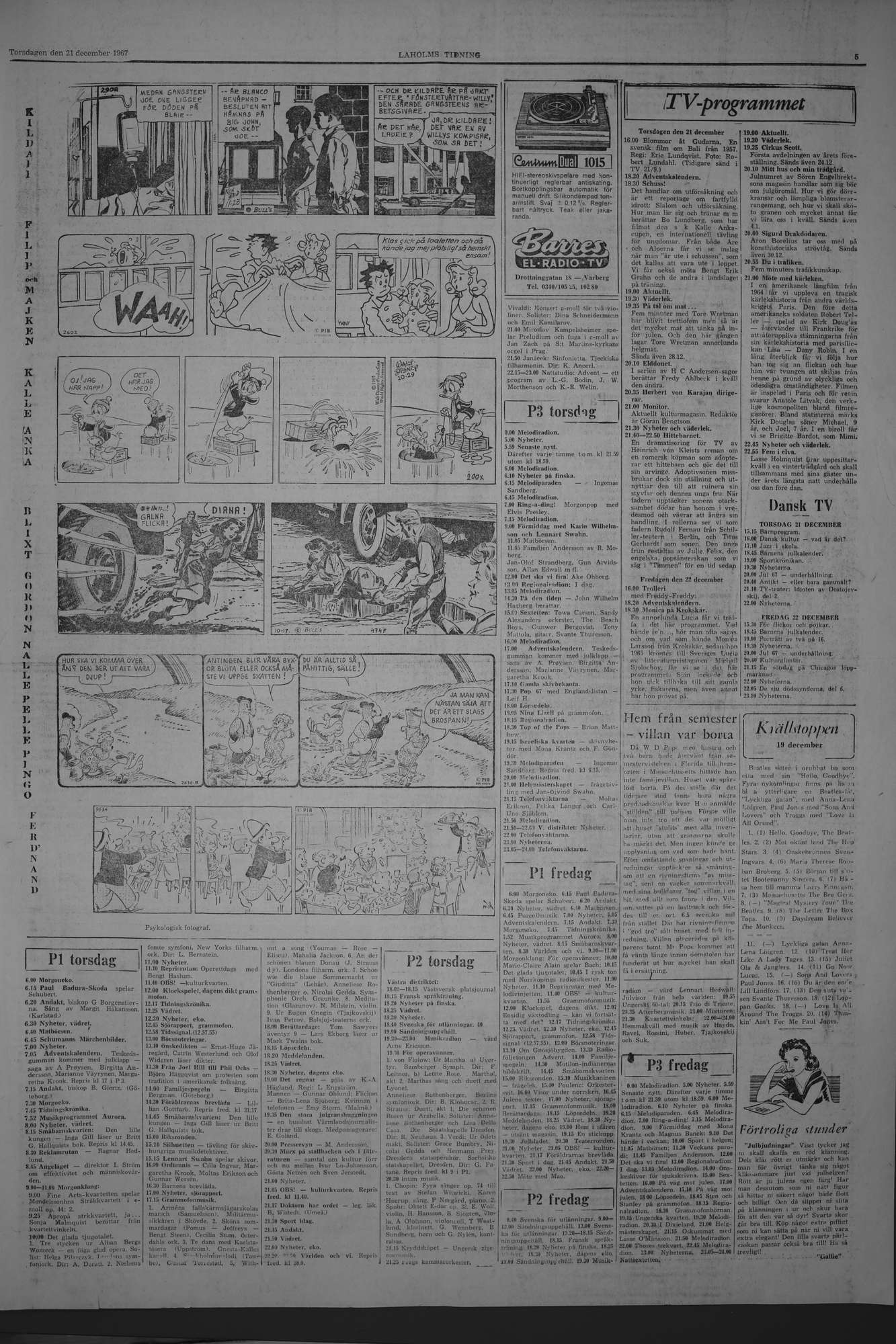 Laholms Tidning Torsdag 21 december 1967, sida 5