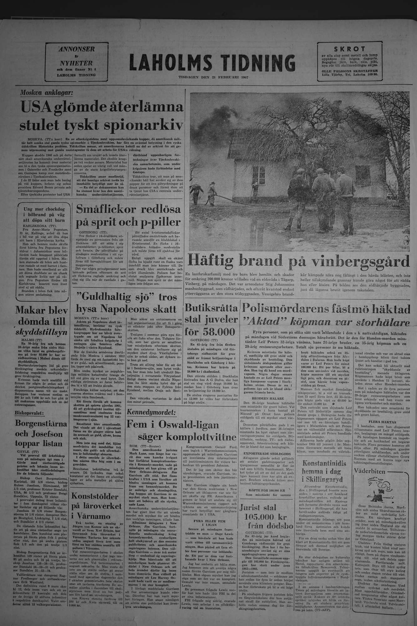 Laholms Tidning Tisdag 21 februari 1967, sida 8