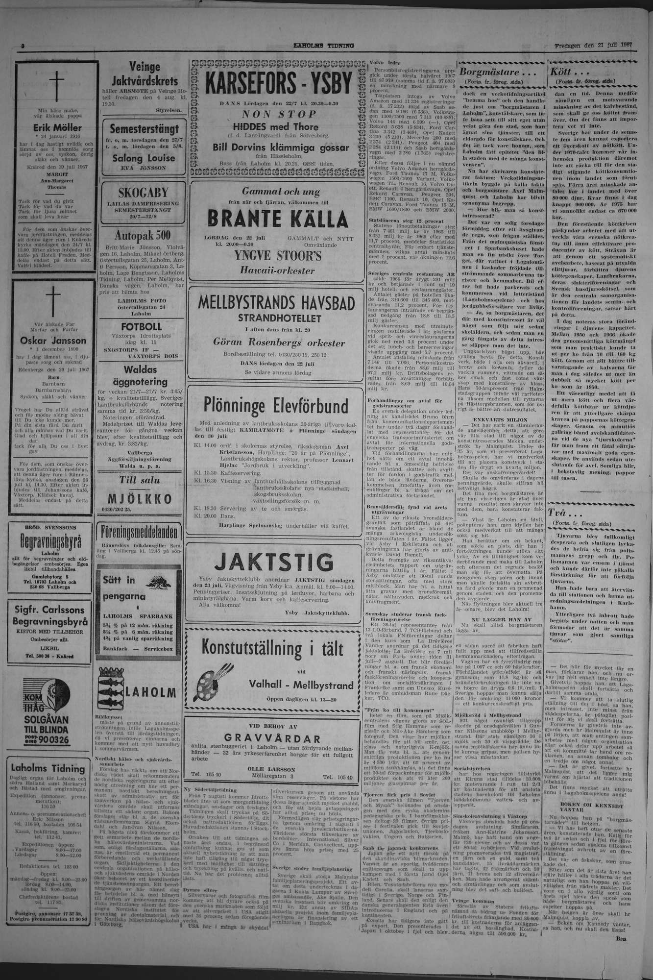 Laholms Tidning Fredag 21 juli 1967, sida 2