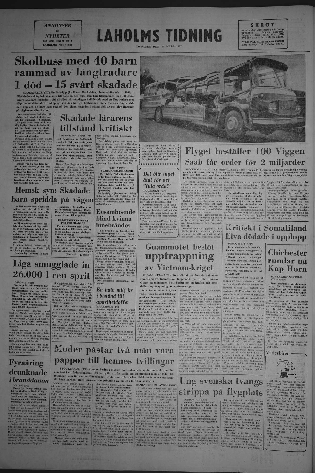 Laholms Tidning Tisdag 21 mars 1967, sida 8