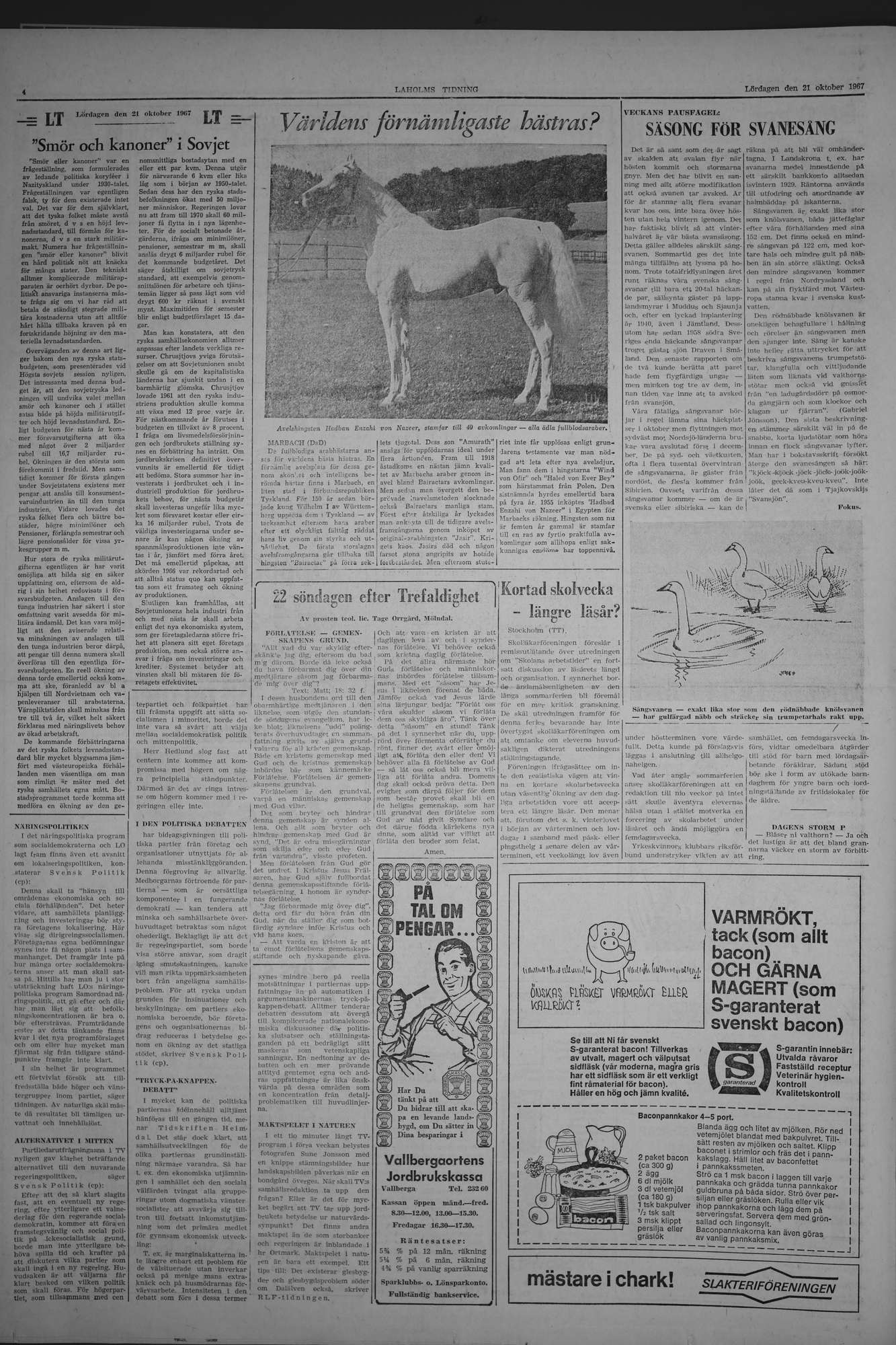 Laholms Tidning Lördag 21 oktober 1967, sida 4