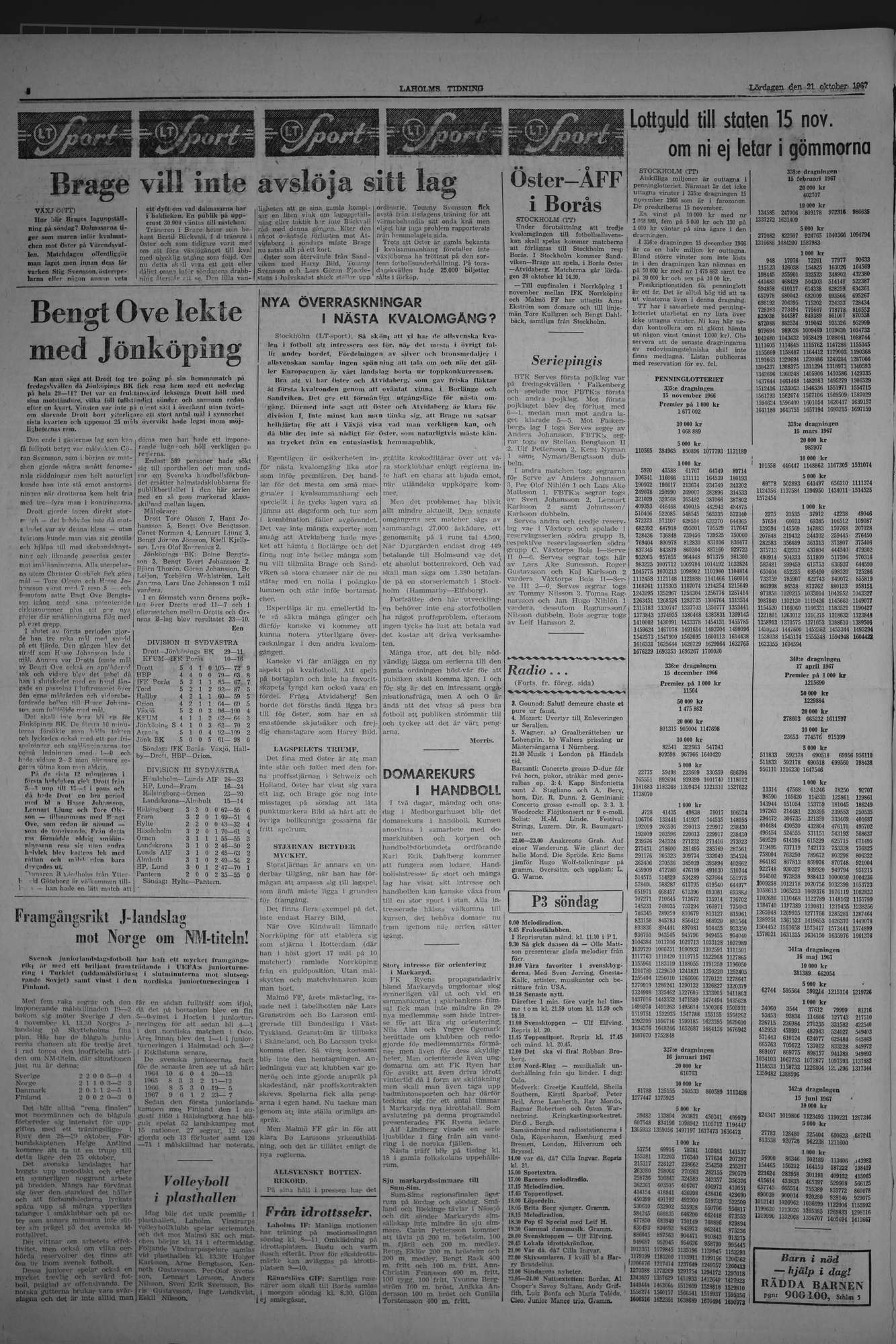 Laholms Tidning Lördag 21 oktober 1967, sida 6